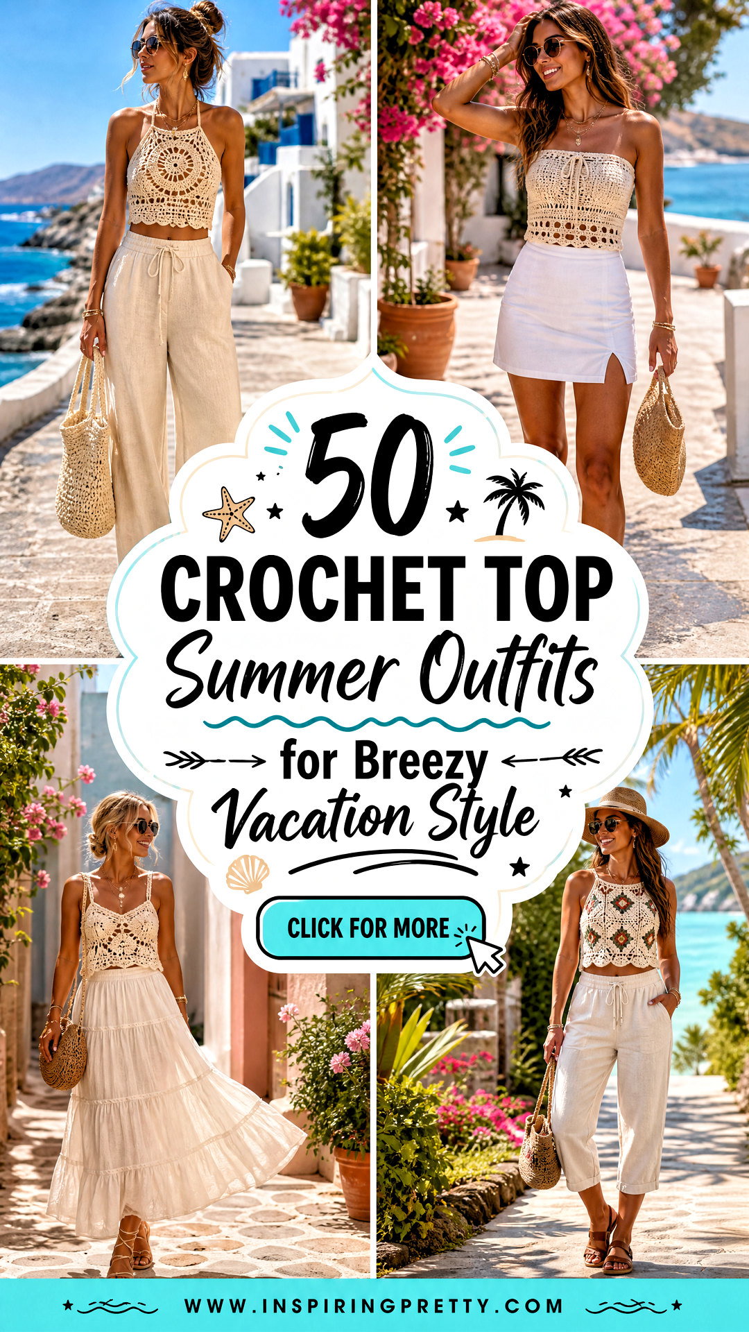 50 Crochet Top Summer Outfits for Breezy Vacation Style - 50 Crochet Top Summer Outfits for Breezy Vacation Style