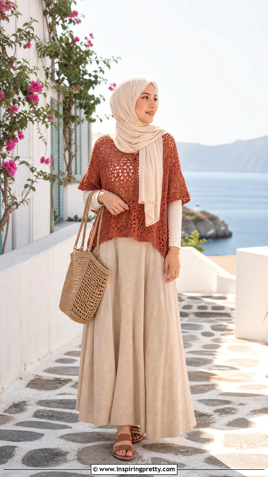 Crochet Top With A Linen Maxi Skirt - 25 crochet top hijabi outfit ideas