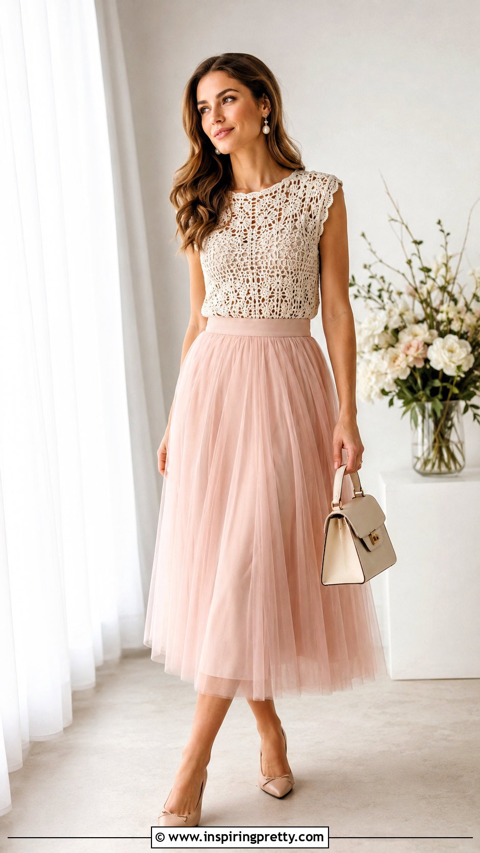 Crochet Top With A Tulle Skirt - 50 cute crochet tops outfit ideas