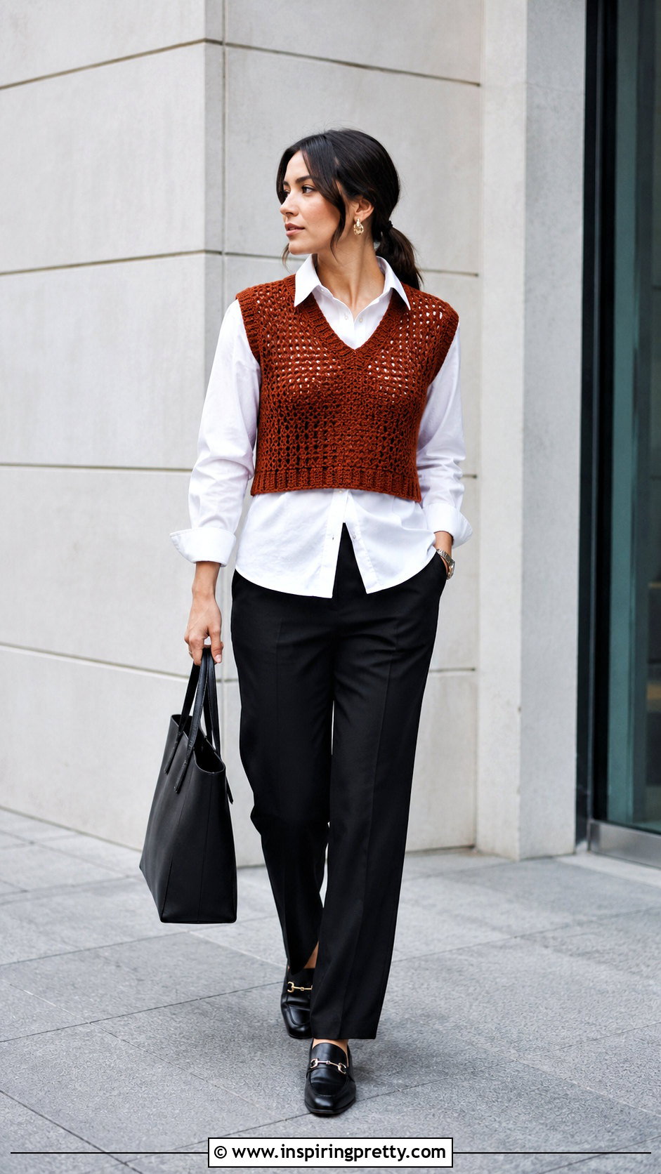 Crochet Top With A White Button Down - 50 cute crochet tops outfit ideas