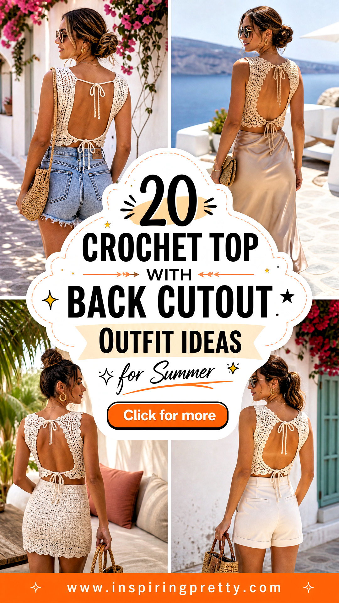20 Crochet Top With Back Cutout Outfit Ideas for Summer - 20 Crochet Top With Back Cutout Outfit Ideas for Summer