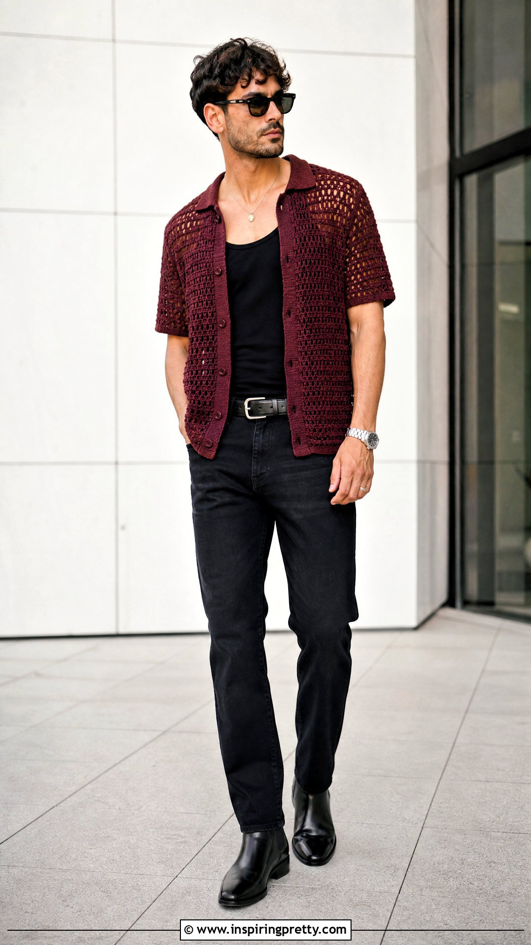Crochet Top With Black Jeans - 50 crochet top for men outfit ideas