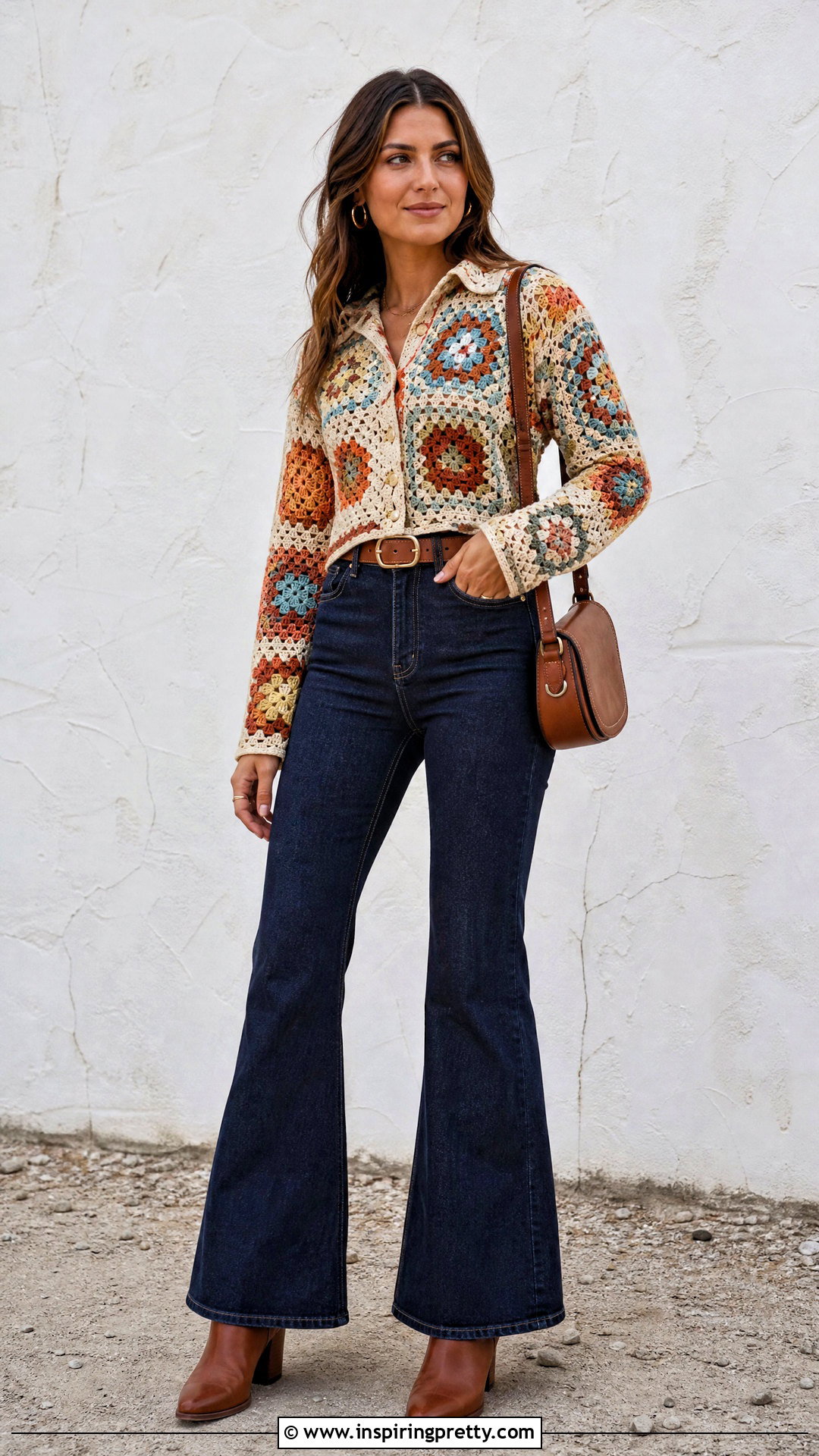 Crochet Top With Bootcut Jeans - 50 boho crochet top outfit ideas
