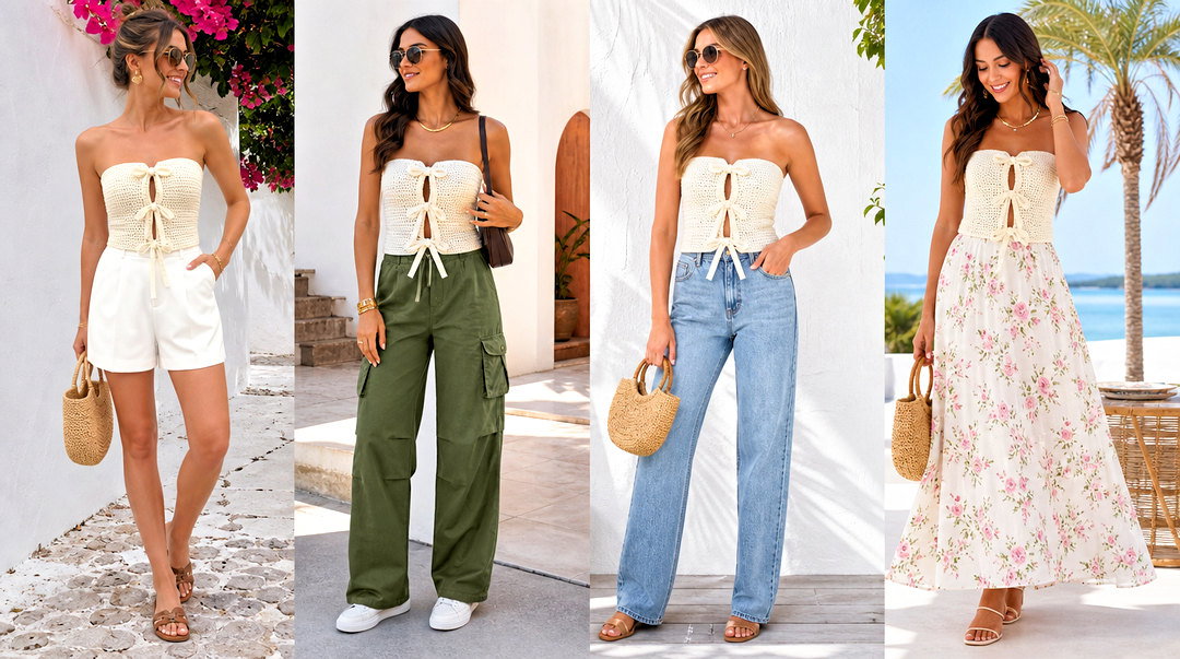 20 Crochet Top With Bow Detail Outfit Ideas for Chic Looks