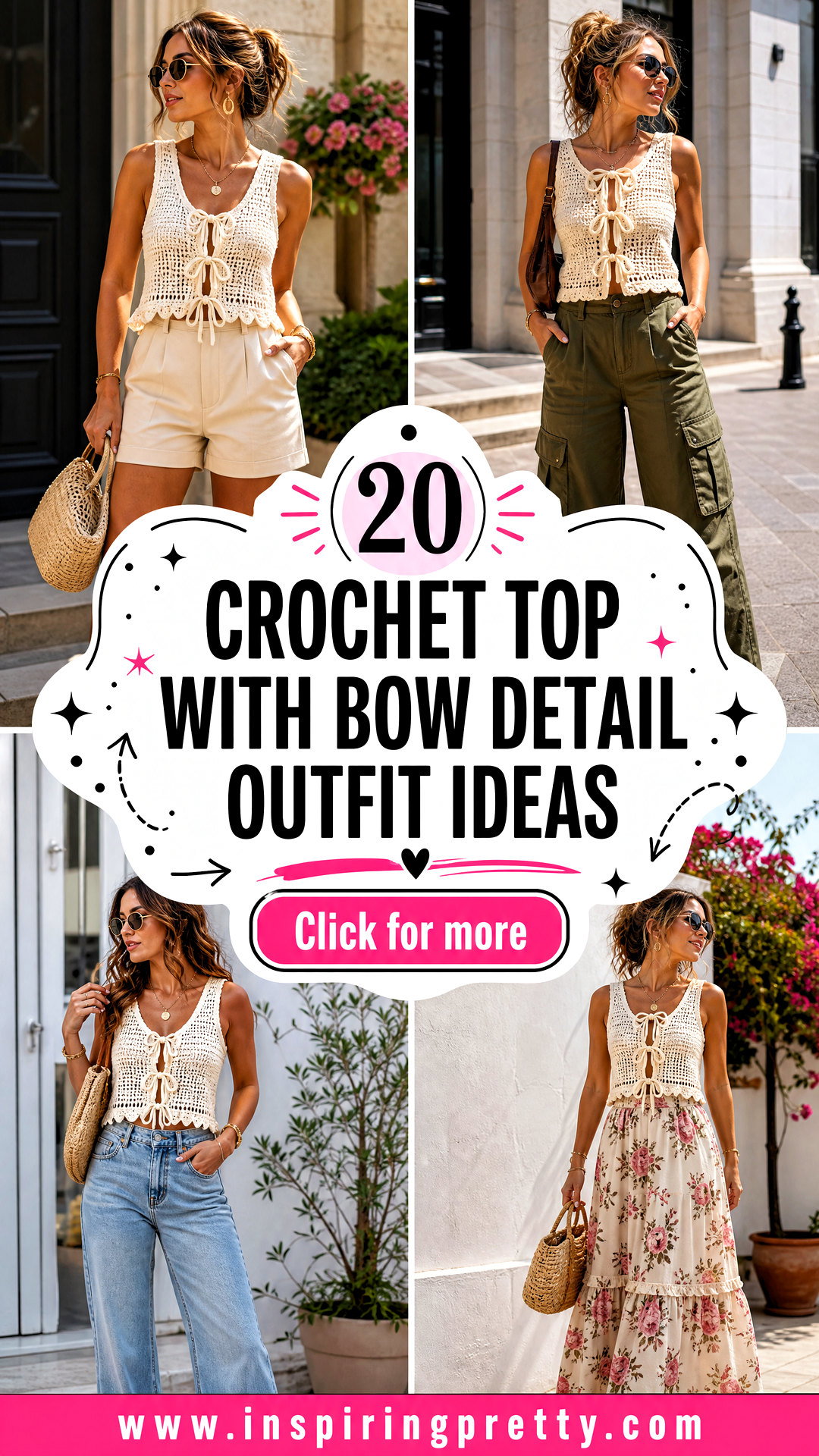 20 Crochet Top With Bow Detail Outfit Ideas for Chic Looks - 20 Crochet Top With Bow Detail Outfit Ideas for Chic Looks