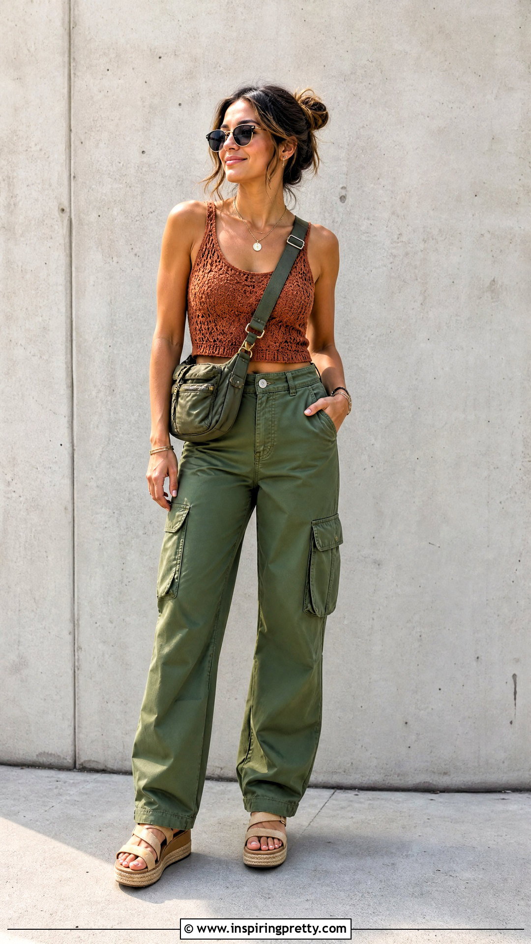 Crochet Top With Cargo Pants - 50 crochet tops outfit ideas