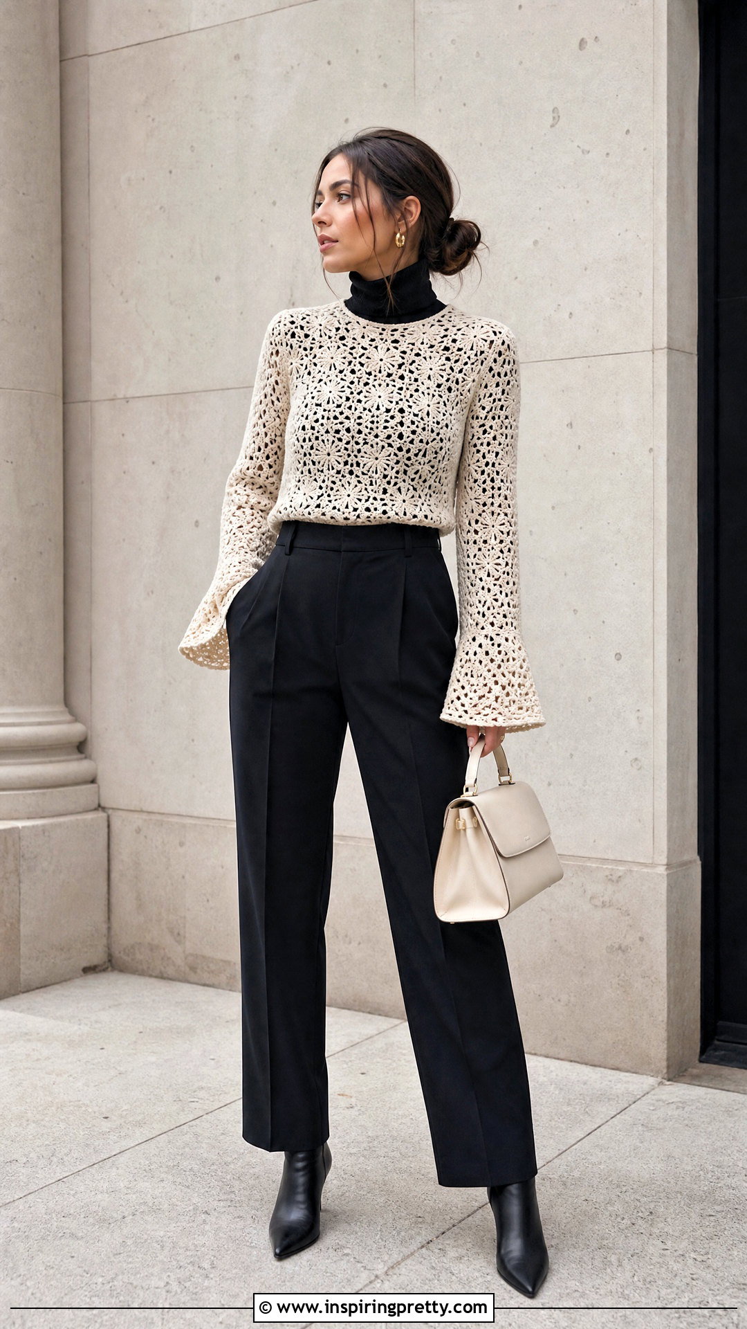 Crochet Top With Flare Sleeves Over A Turtleneck - 25 Crochet Top With Flare Sleeves