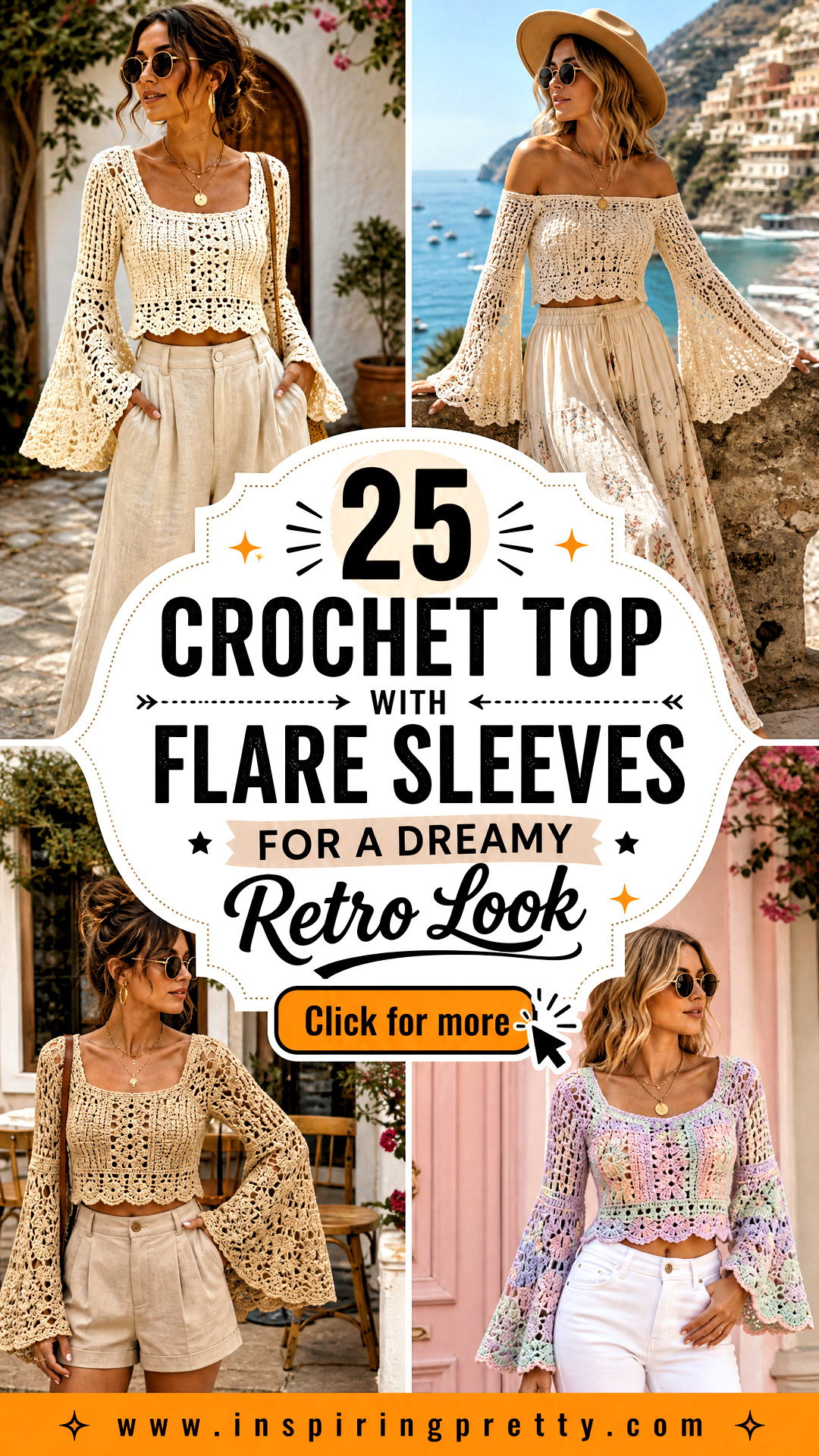 25 Crochet Top With Flare Sleeves for a Dreamy Retro Look - 25 Crochet Top With Flare Sleeves for a Dreamy Retro Look