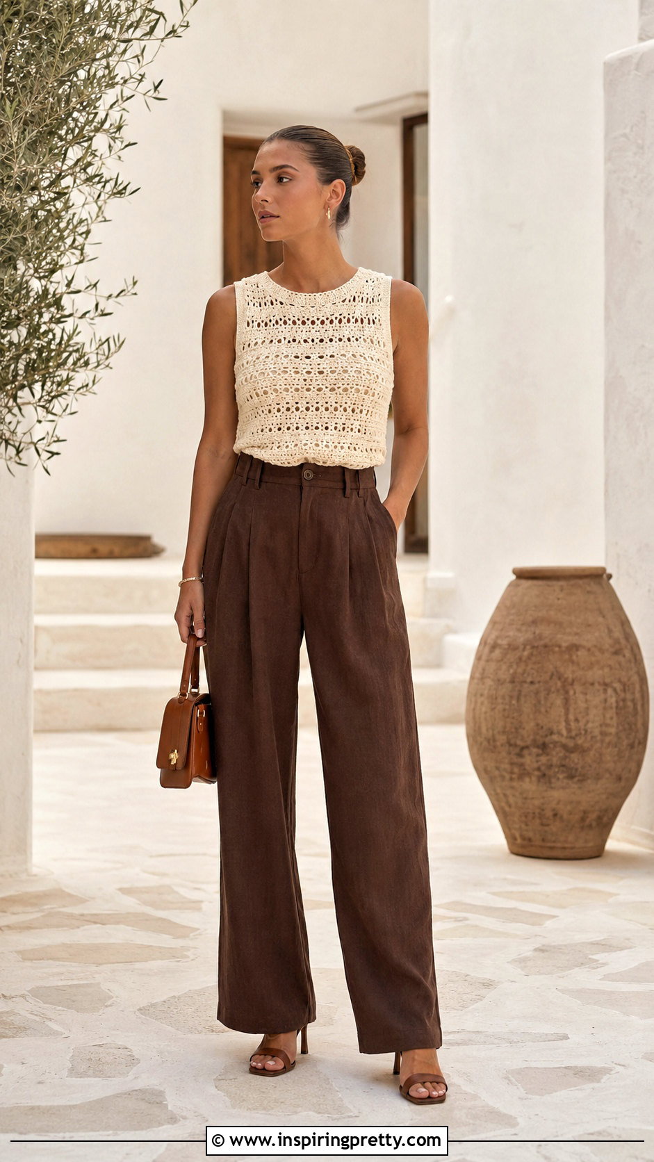 Crochet Top With Linen Trousers - 50 going out tops night out ideas