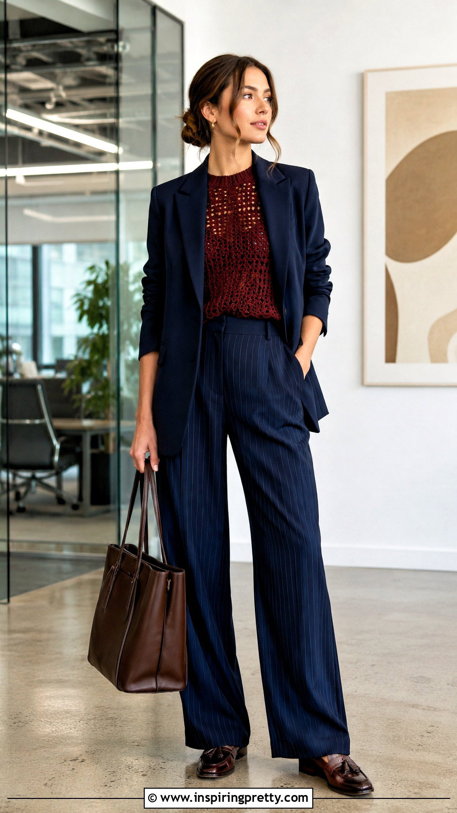 Crochet Top With Pinstripe Trousers - 50 crochet tops for women