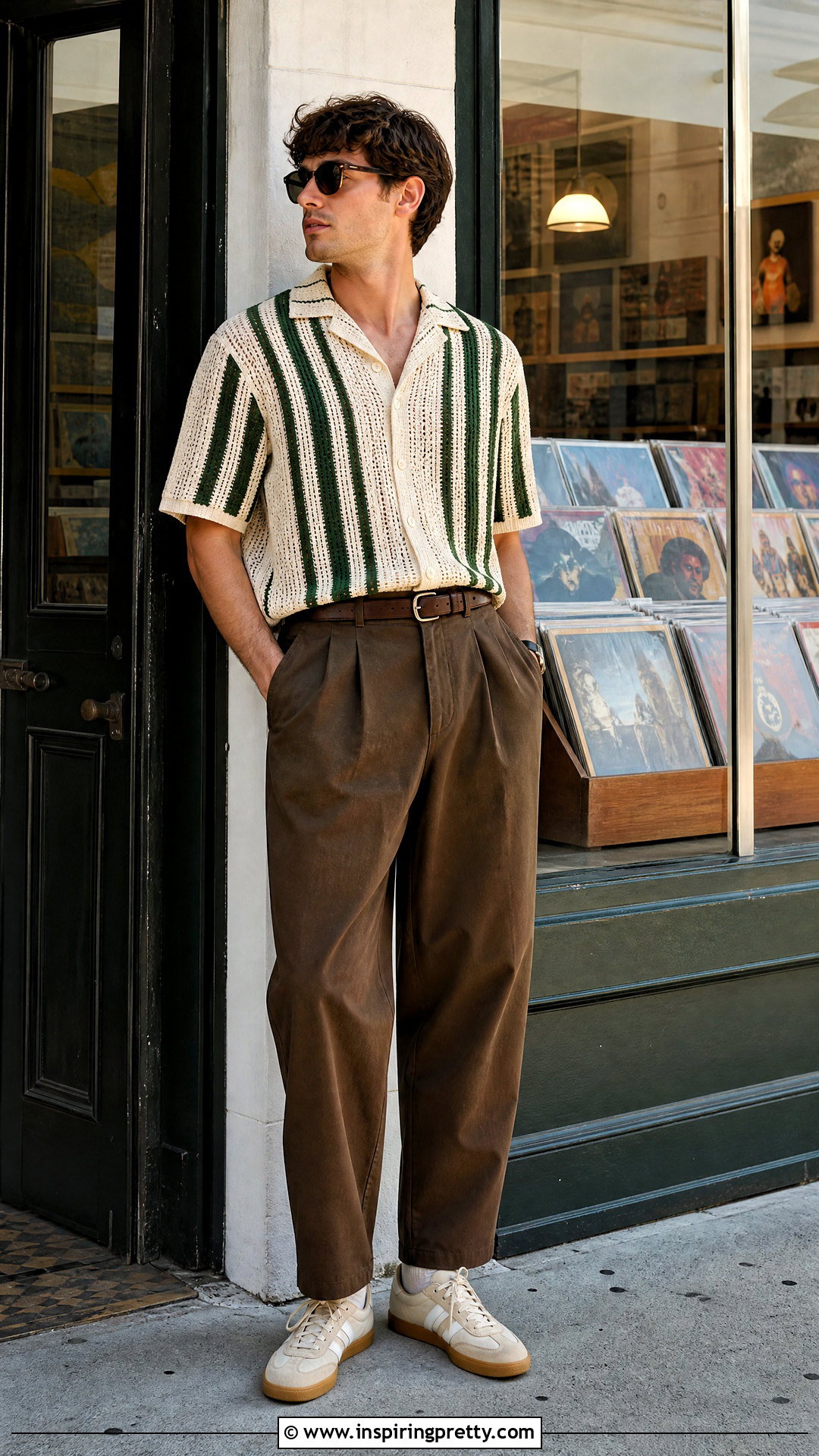 Crochet Top With Retro Sneakers - 50 crochet top for men outfit ideas