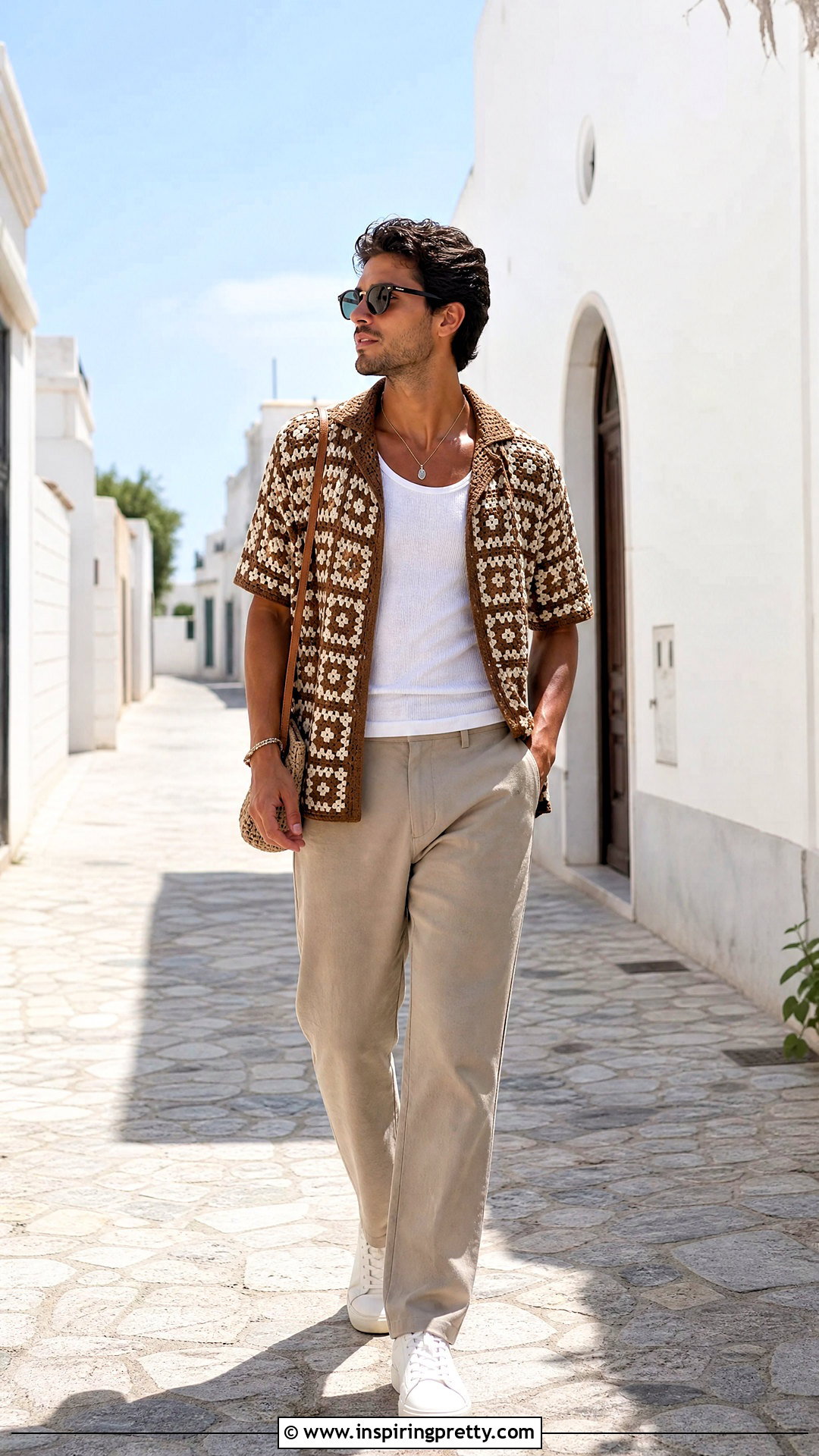 Crochet Top With White Sneakers - 50 crochet top for men outfit ideas