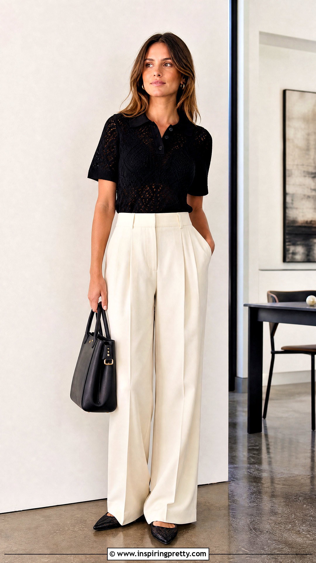 Crochet Top With Wide Leg Trousers - 50 boho crochet top outfit ideas