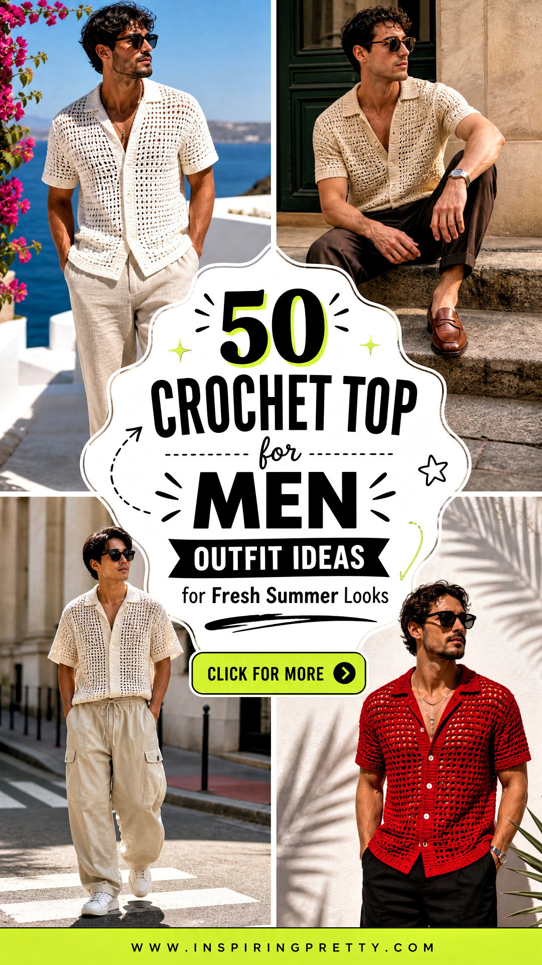 50 Crochet Top for Men Outfit Ideas for Fresh Summer Looks - 50 Crochet Top for Men Outfit Ideas for Fresh Summer Looks