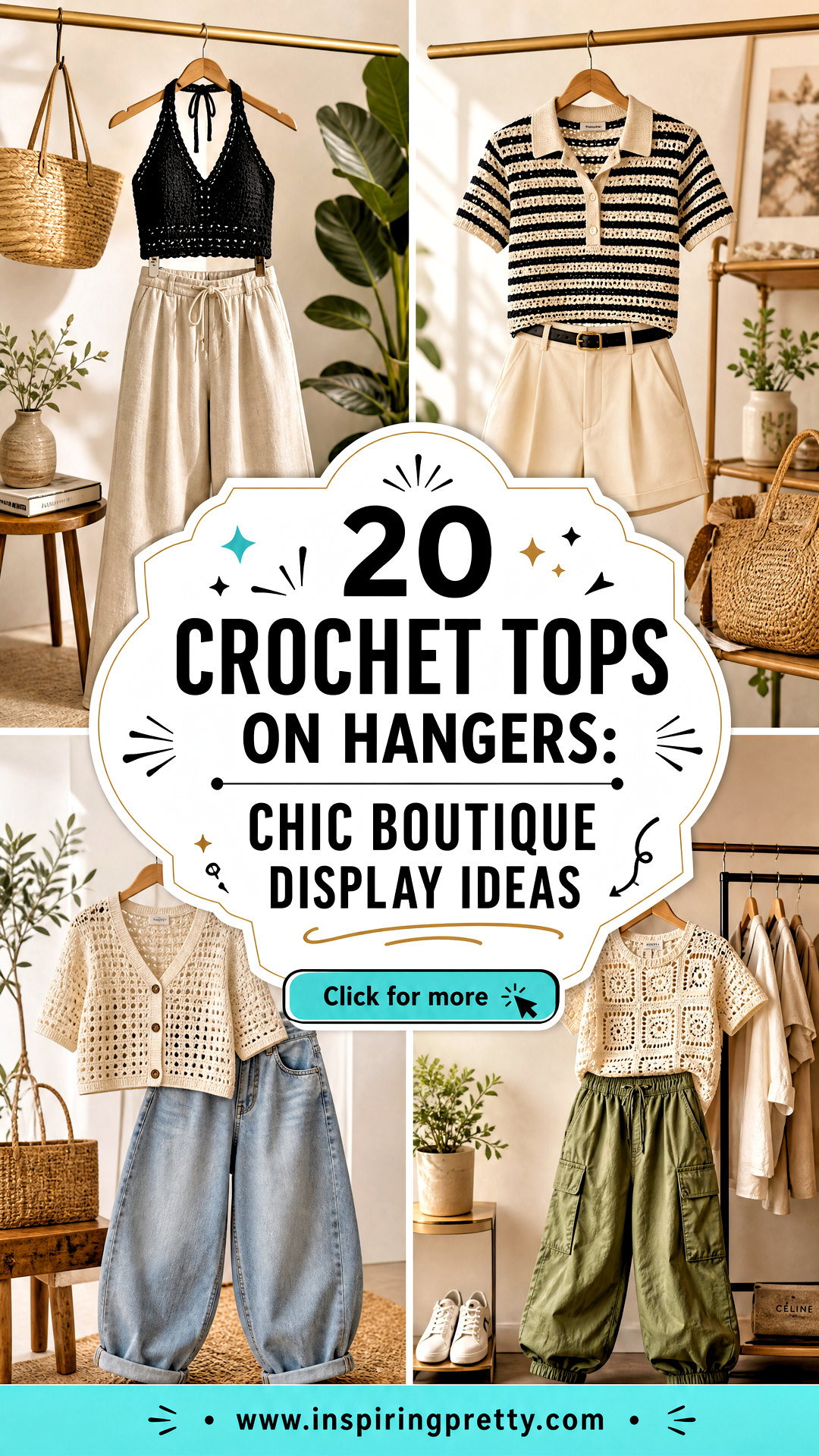 20 Crochet Tops on Hangers Chic Boutique Display Ideas - 20 Crochet Tops on Hangers: Chic Boutique Display Ideas