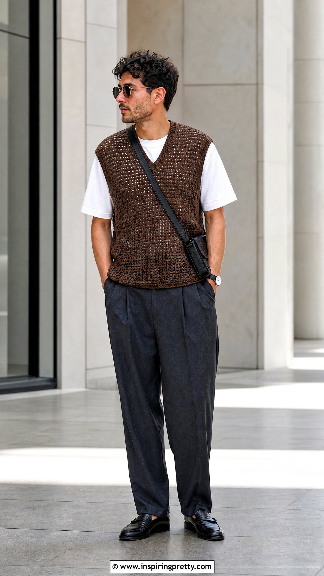 Crochet Vest With T Shirt And Trousers - 20 crochet tops for men