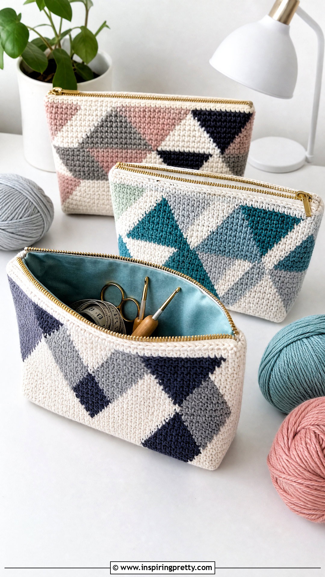 Crochet Zipper Pouch - 50 top crochet patrón ideas