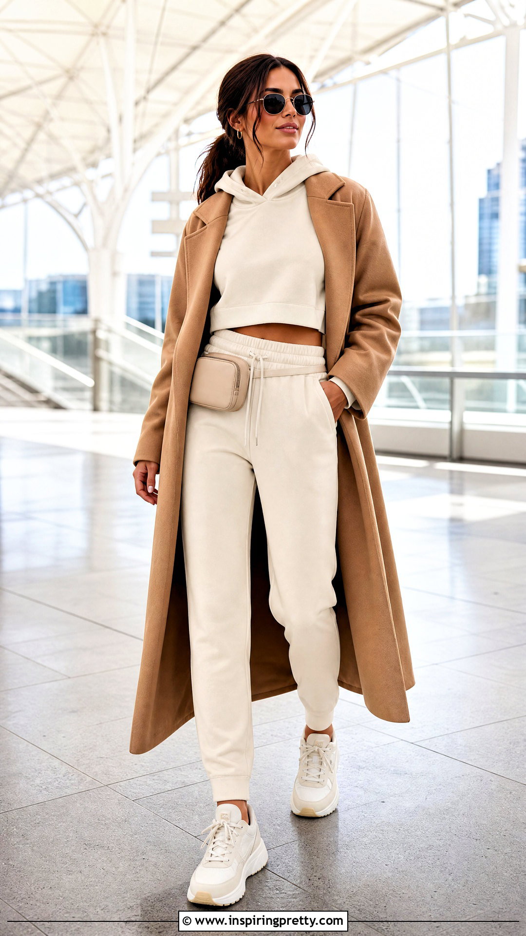 Crop Hoodie With Joggers - 50 crop tops for women outfit ideas