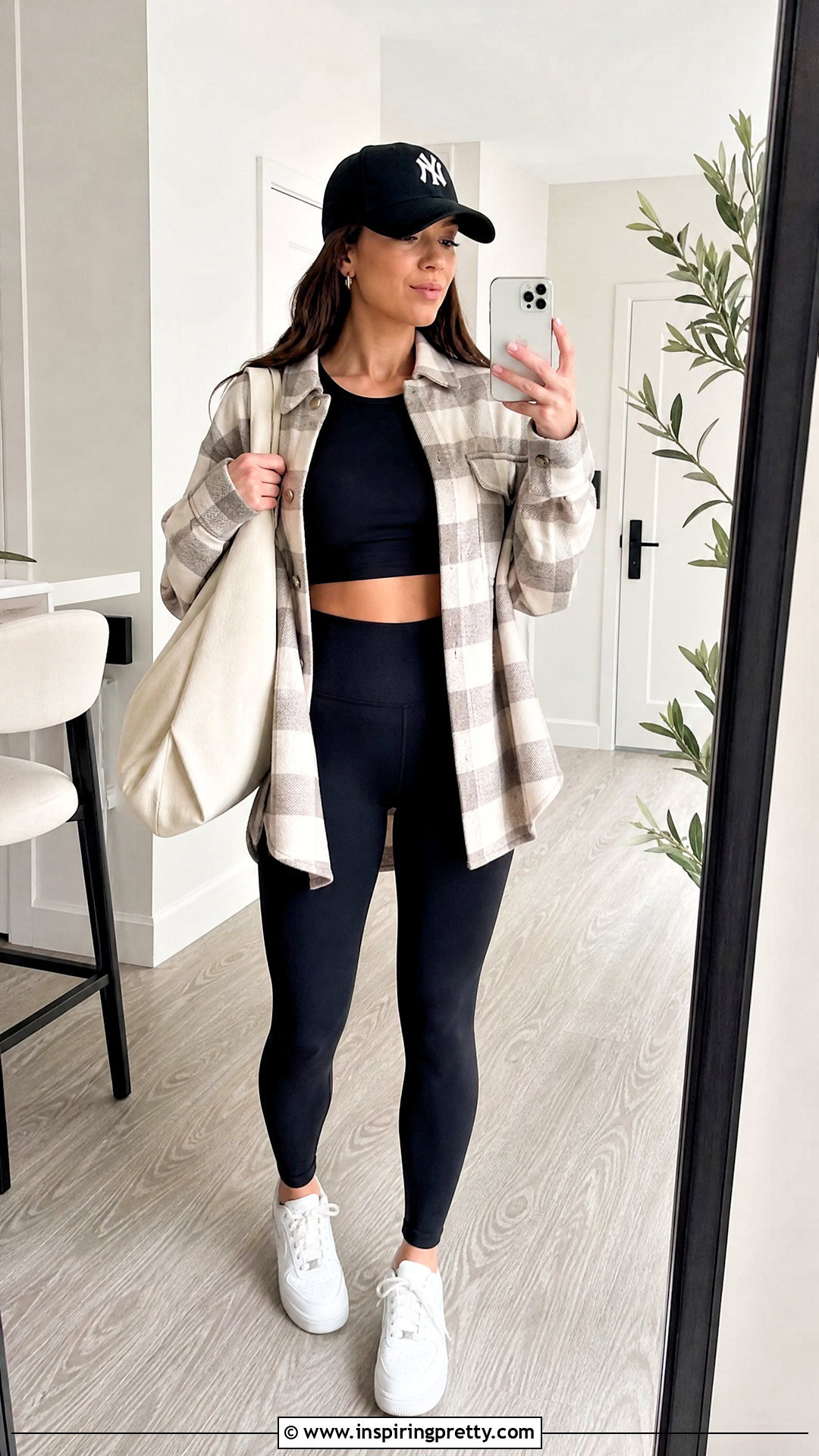 Crop Top And Shacket With Leggings - 50 crop top jacket outfit ideas
