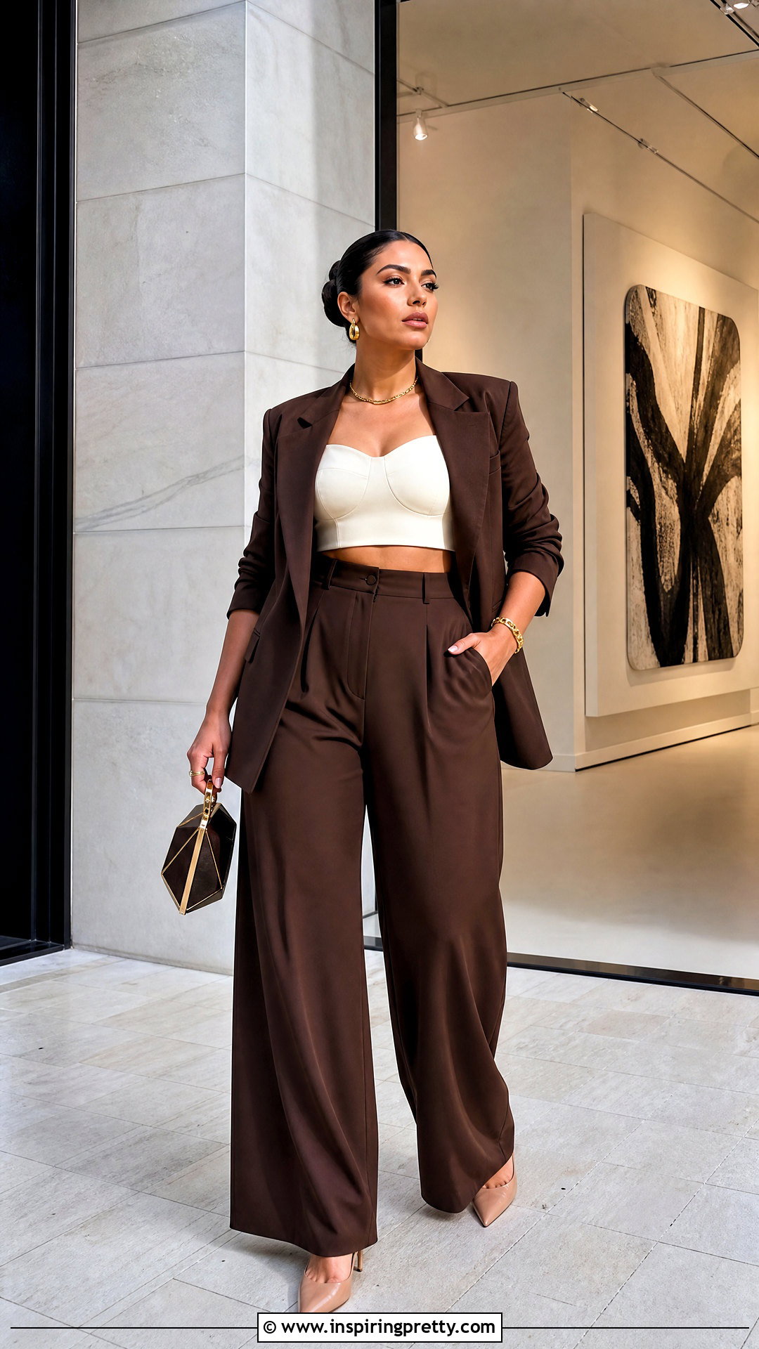 Crop Top And Wide Leg Trousers Outfit - 25 Crop Top Date Outfit ideas