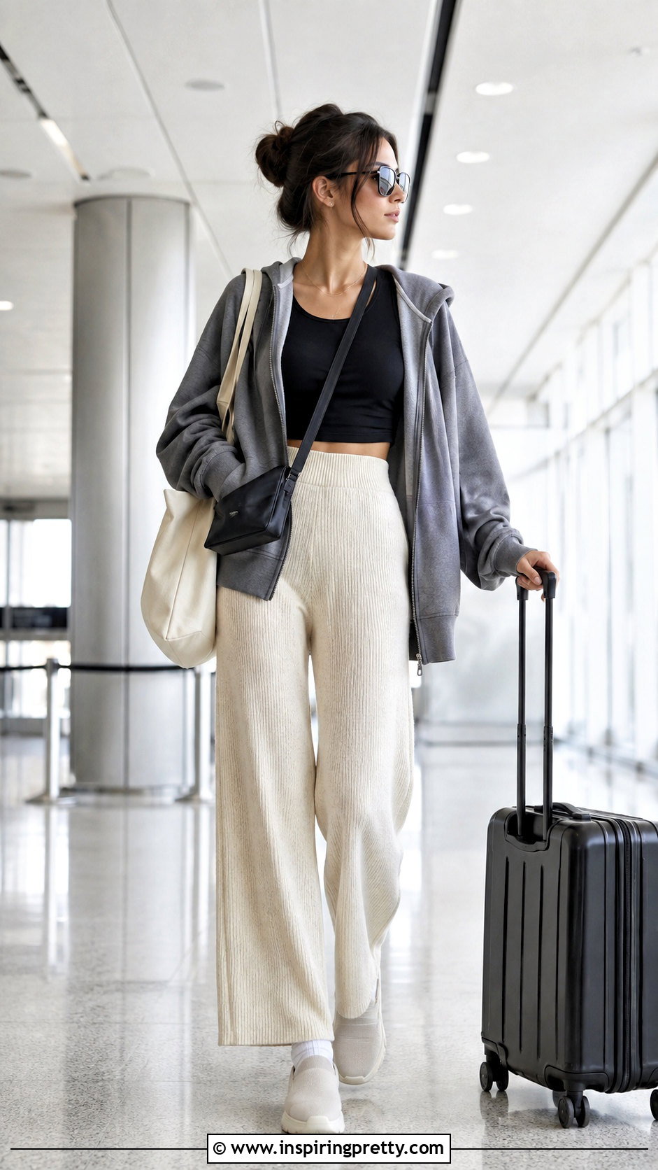 Crop Top And Zip Up Hoodie Airport Outfit - 25 crop top and zip up hoodie outfit ideas