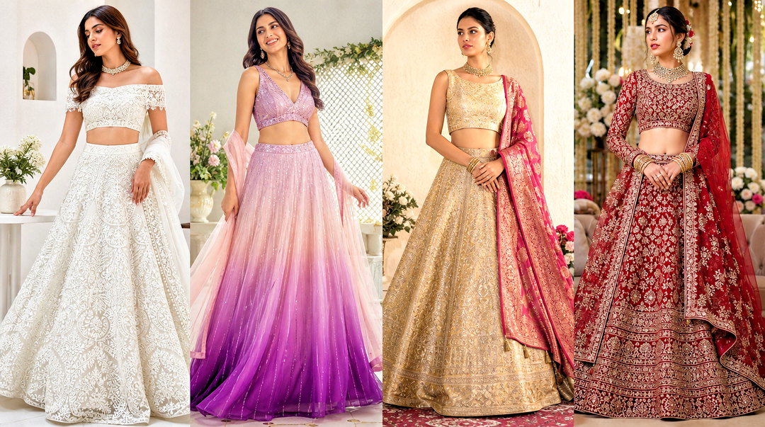 20 Crop Top Blouse Designs for Lehanga Outfit Ideas: Bridal Edit