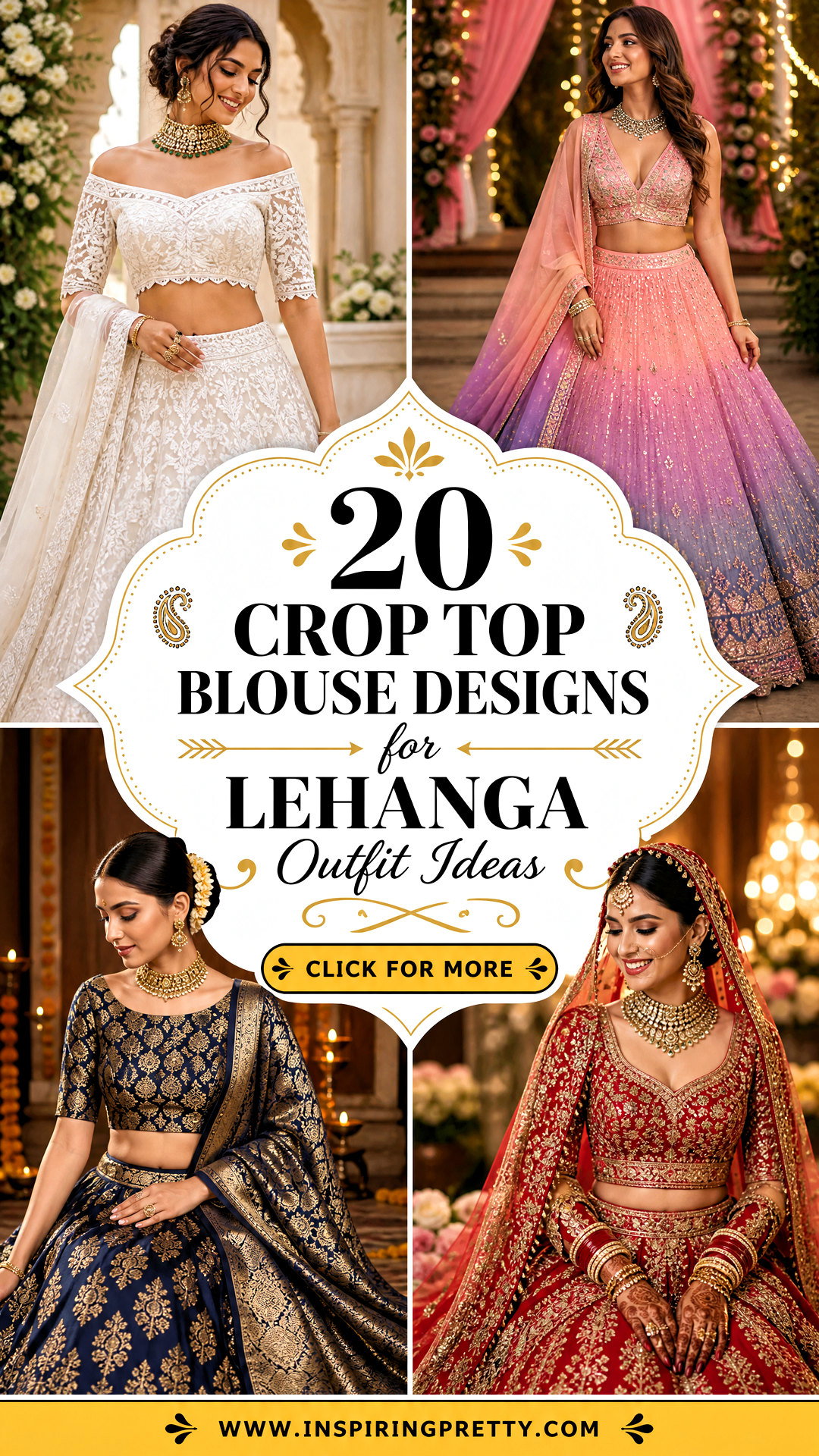 20 Crop Top Blouse Designs for Lehanga Outfit Ideas Bridal Edit - 20 Crop Top Blouse Designs for Lehanga Outfit Ideas: Bridal Edit
