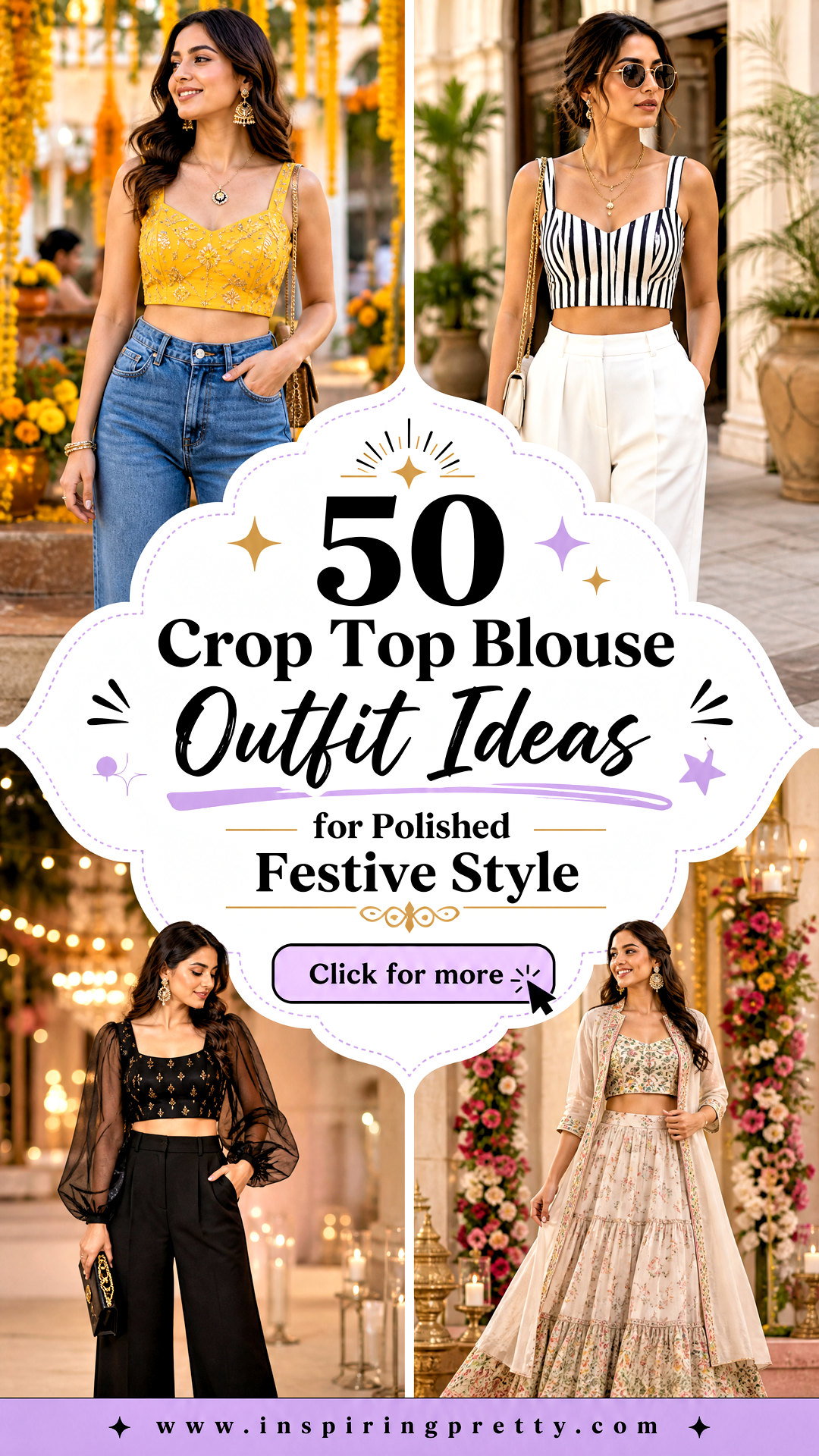 50 Crop Top Blouse Outfit Ideas for Polished Festive Style - 50 Crop Top Blouse Outfit Ideas for Polished Festive Style