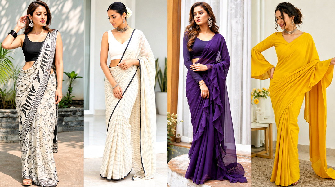 20 Crop Top Blouse for Saree Outfit Ideas: Modern Festive Looks