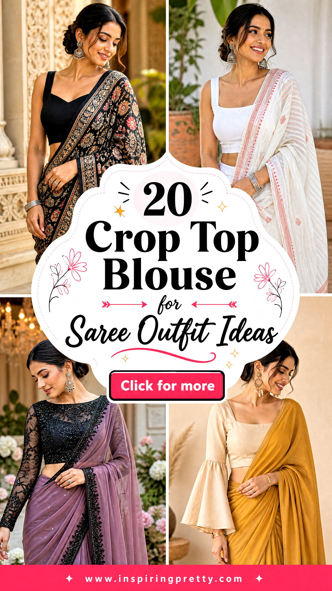 20 Crop Top Blouse for Saree Outfit Ideas Modern Festive Looks - 20 Crop Top Blouse for Saree Outfit Ideas: Modern Festive Looks
