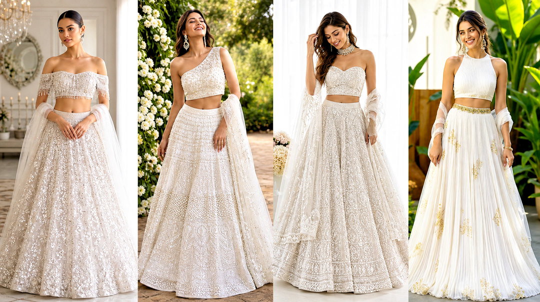 25 Crop Top Bridal Dress Outfit Ideas for Modern Brides
