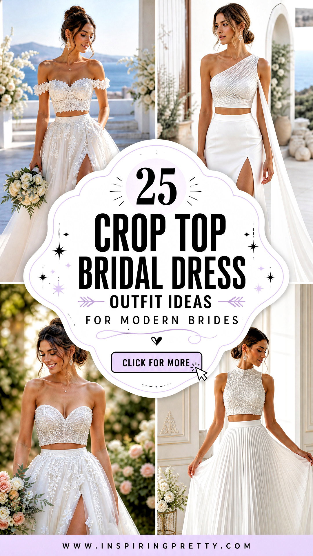25 Crop Top Bridal Dress Outfit Ideas for Modern Brides - 25 Crop Top Bridal Dress Outfit Ideas for Modern Brides