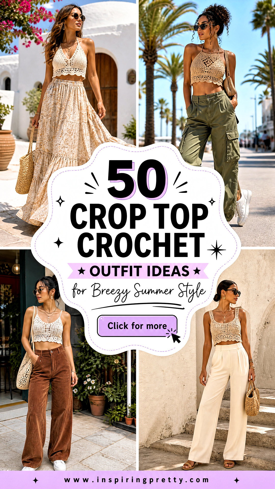 50 Crop Top Crochet Outfit Ideas for Breezy Summer Style - 50 Crop Top Crochet Outfit Ideas for Breezy Summer Style