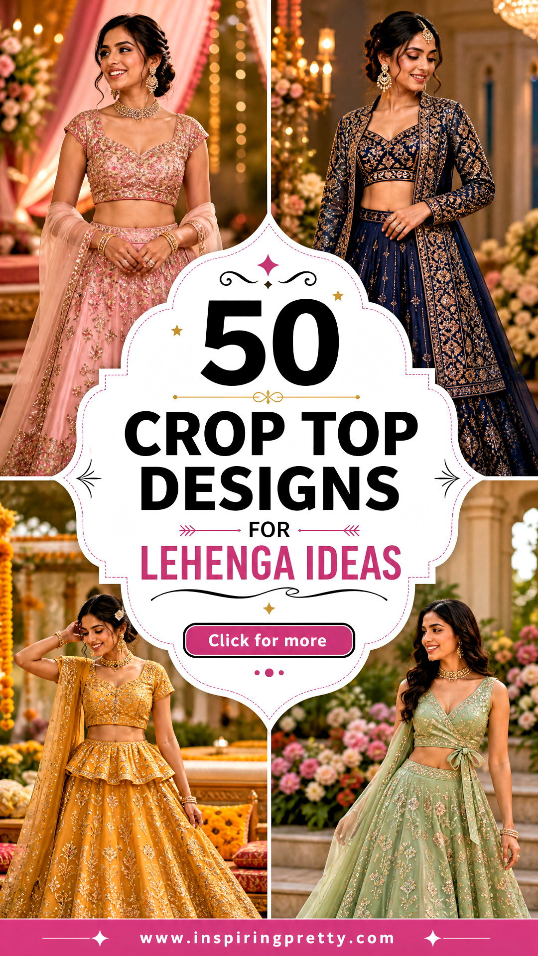 50 Crop Top Designs for Lehenga Ideas for Wedding Guests - 50 Crop Top Designs for Lehenga Ideas for Wedding Guests