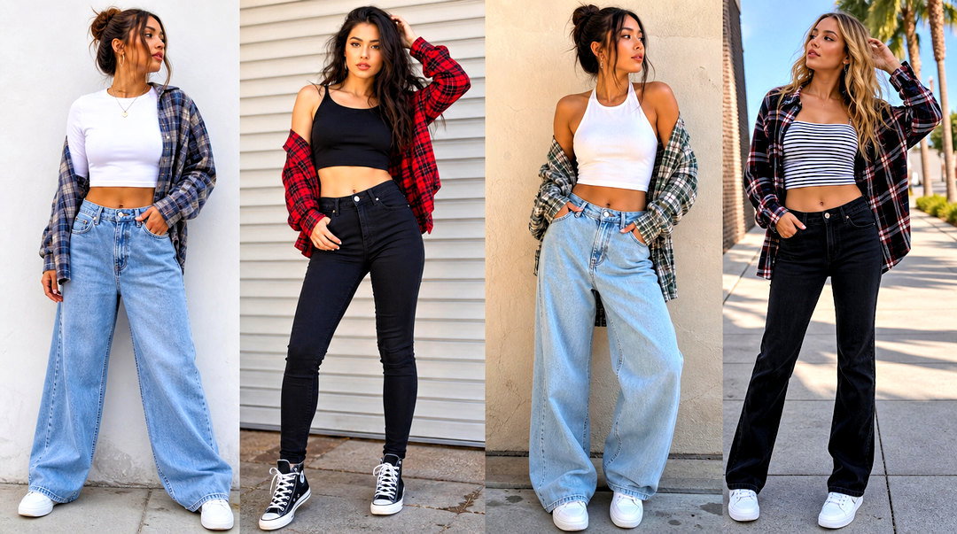 25 Crop Top Flannel Outfits Jeans Lovers Can Wear Today