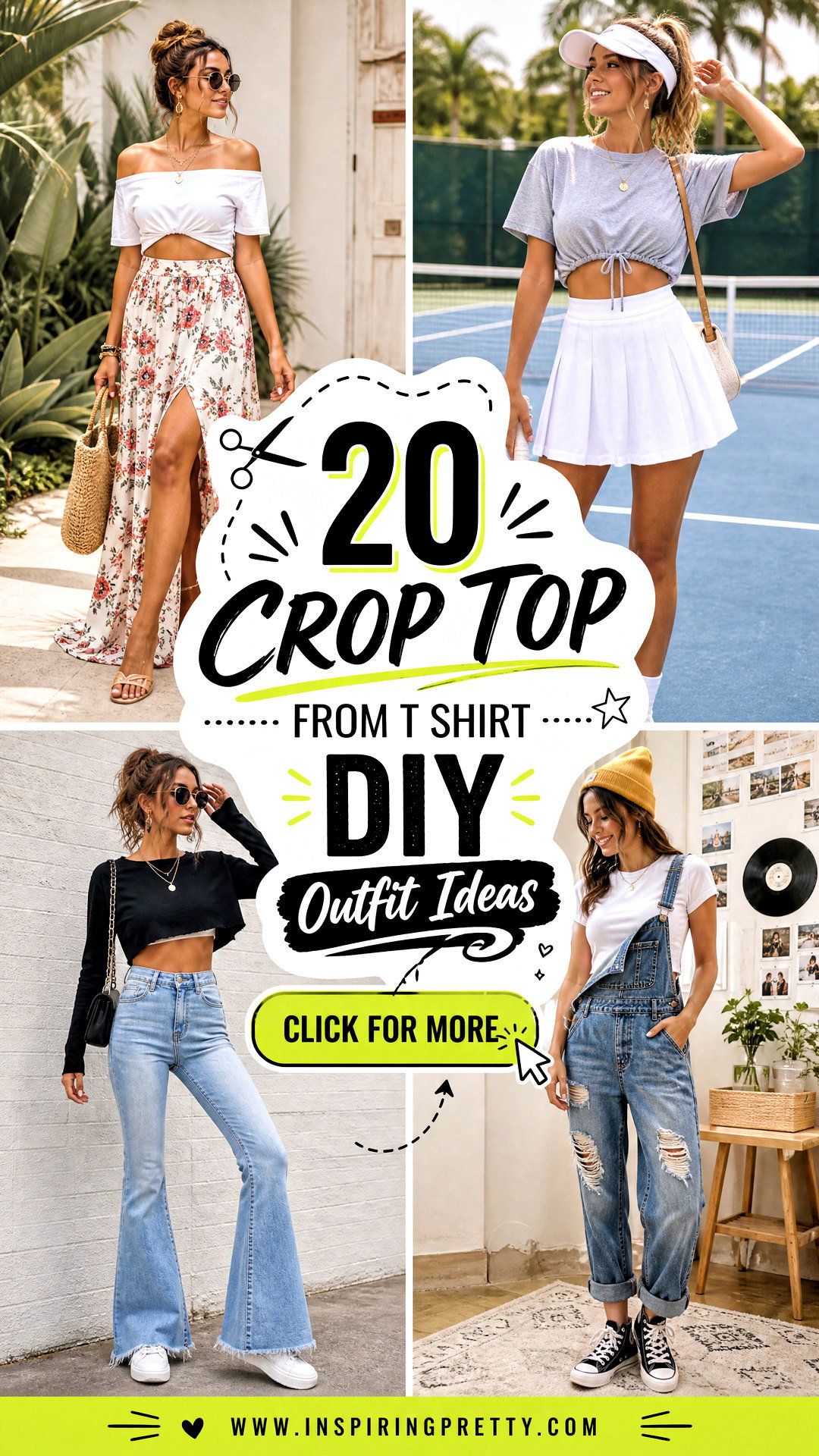 20 Crop Top From T Shirt DIY Outfit Ideas Easy No-Sew Looks - 20 Crop Top From T Shirt DIY Outfit Ideas: Easy No-Sew Looks