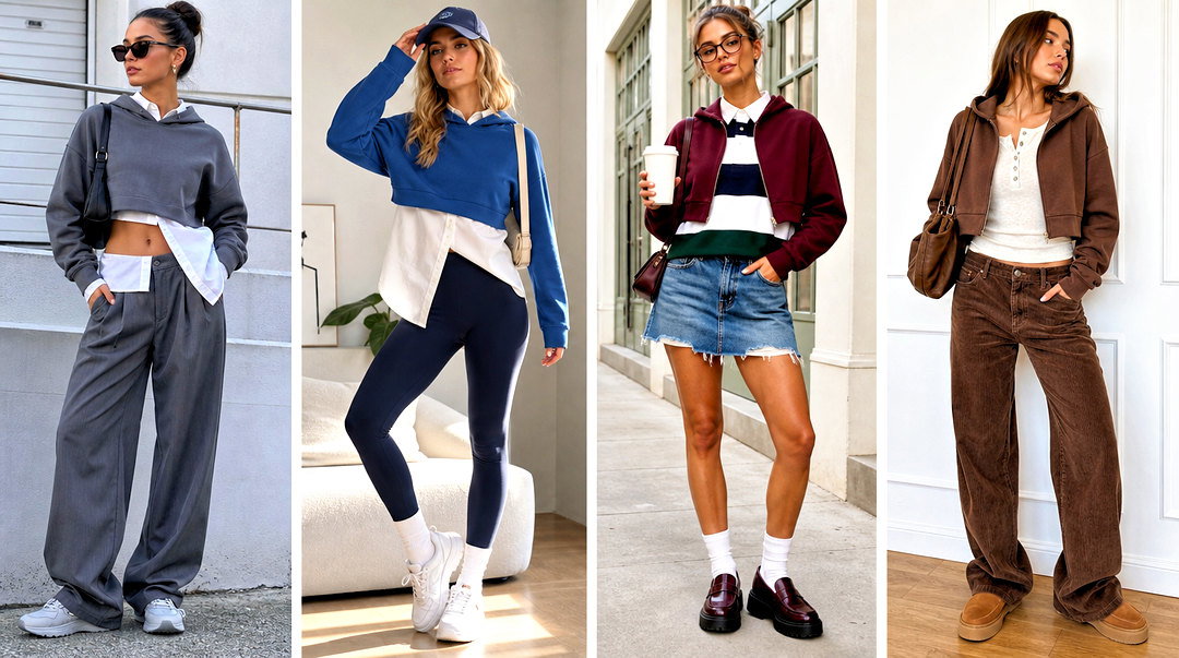 20 Crop Top Hoodie With Shirt Underneath Outfit Ideas: Style Tips