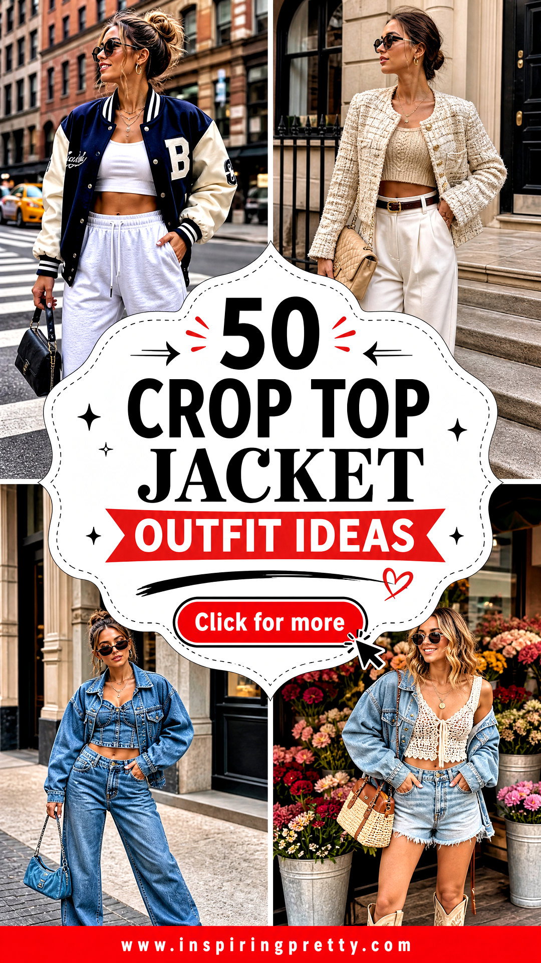 50 Crop Top Jacket Outfit Ideas for Chic Layered Street Style - 50 Crop Top Jacket Outfit Ideas for Chic Layered Street Style