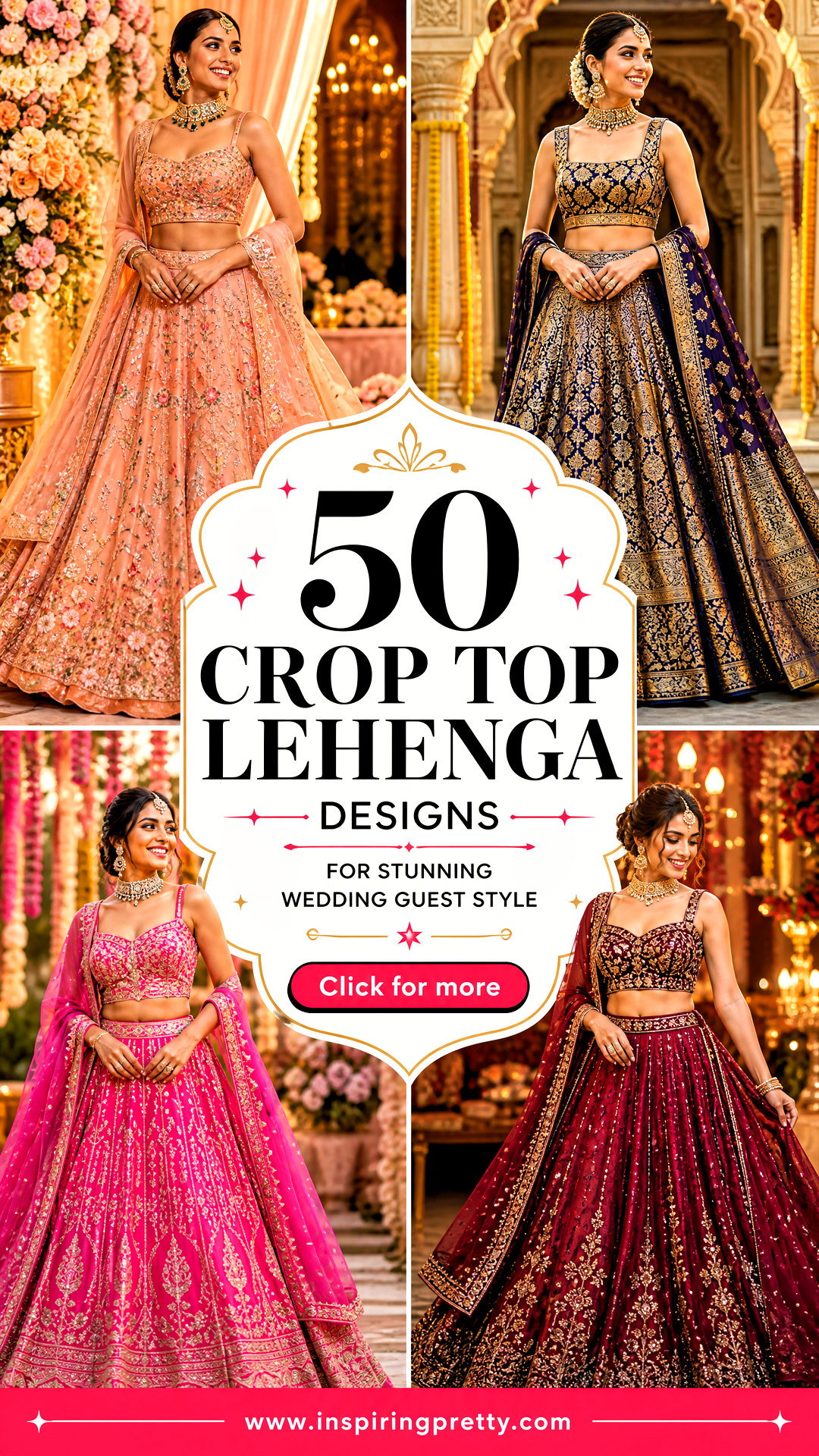 50 Crop Top Lehenga Designs for Stunning Wedding Guest Style - 50 Crop Top Lehenga Designs for Stunning Wedding Guest Style