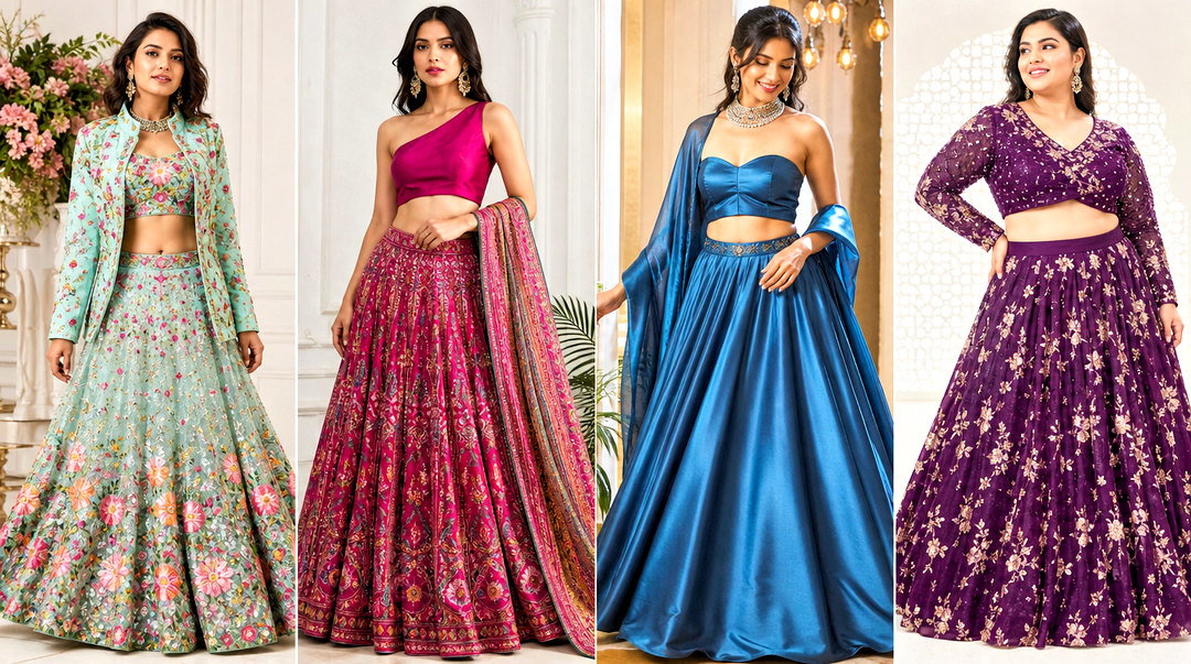 25 Crop Top Lehenga New Models for Trendsetting Wedding Style
