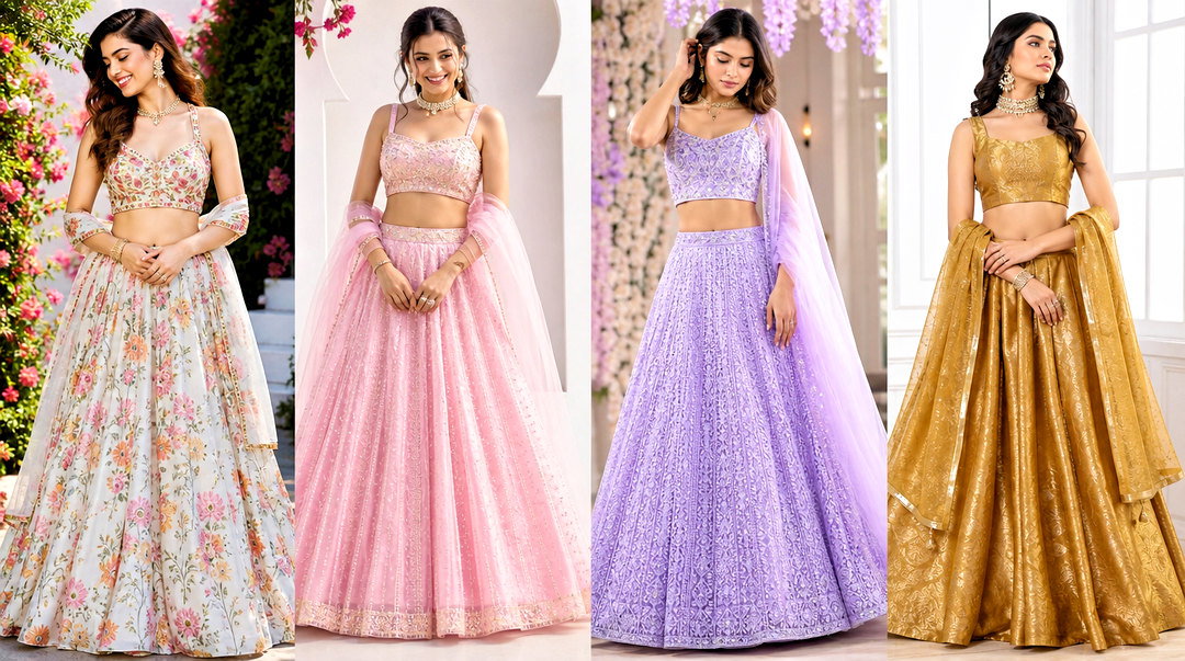 50 Crop Top Lehenga Outfit Ideas for Modern Wedding Guests