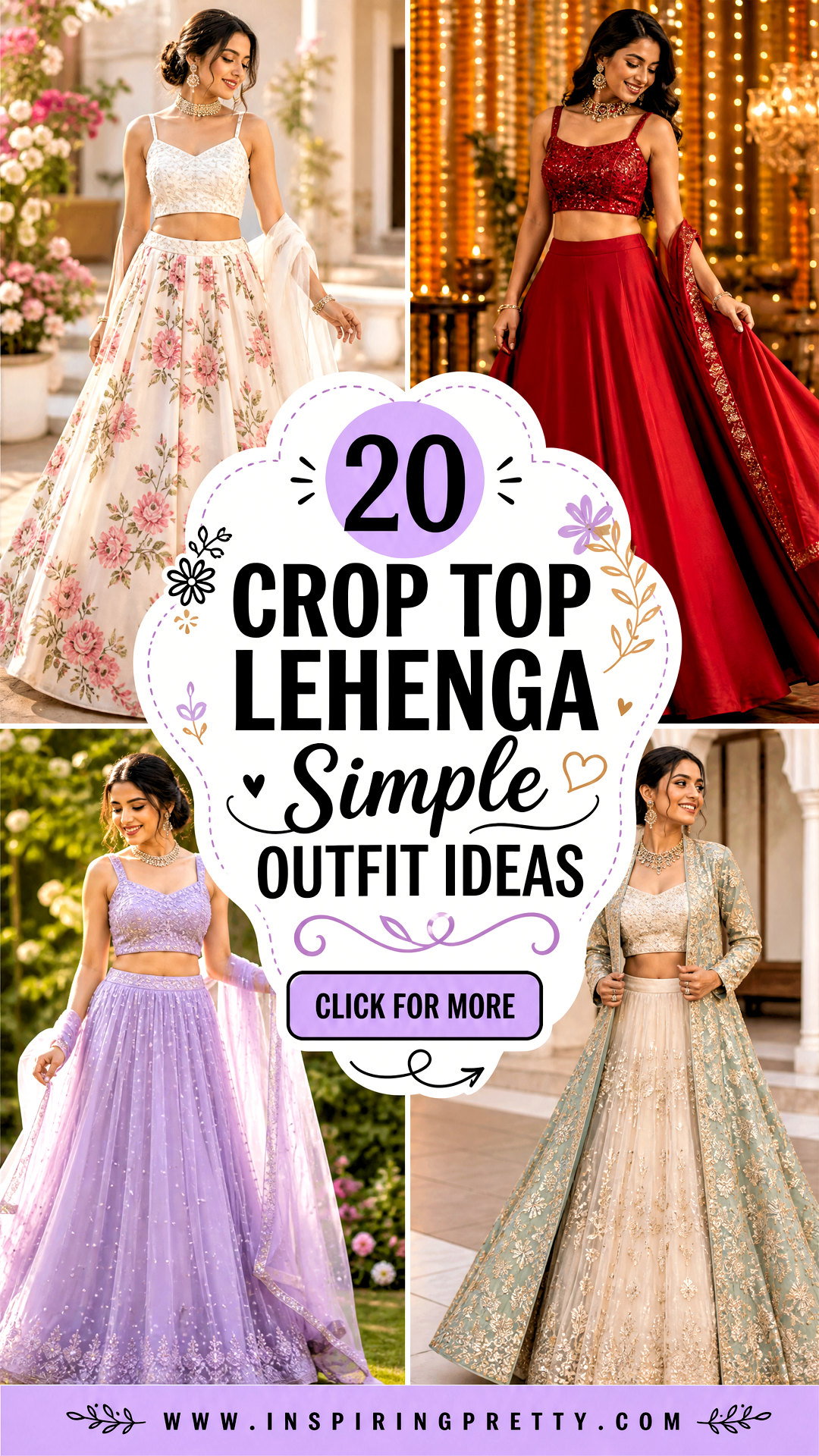 20 Crop Top Lehenga Simple Outfit Ideas Elegant Festive Looks - 20 Crop Top Lehenga Simple Outfit Ideas: Elegant Festive Looks