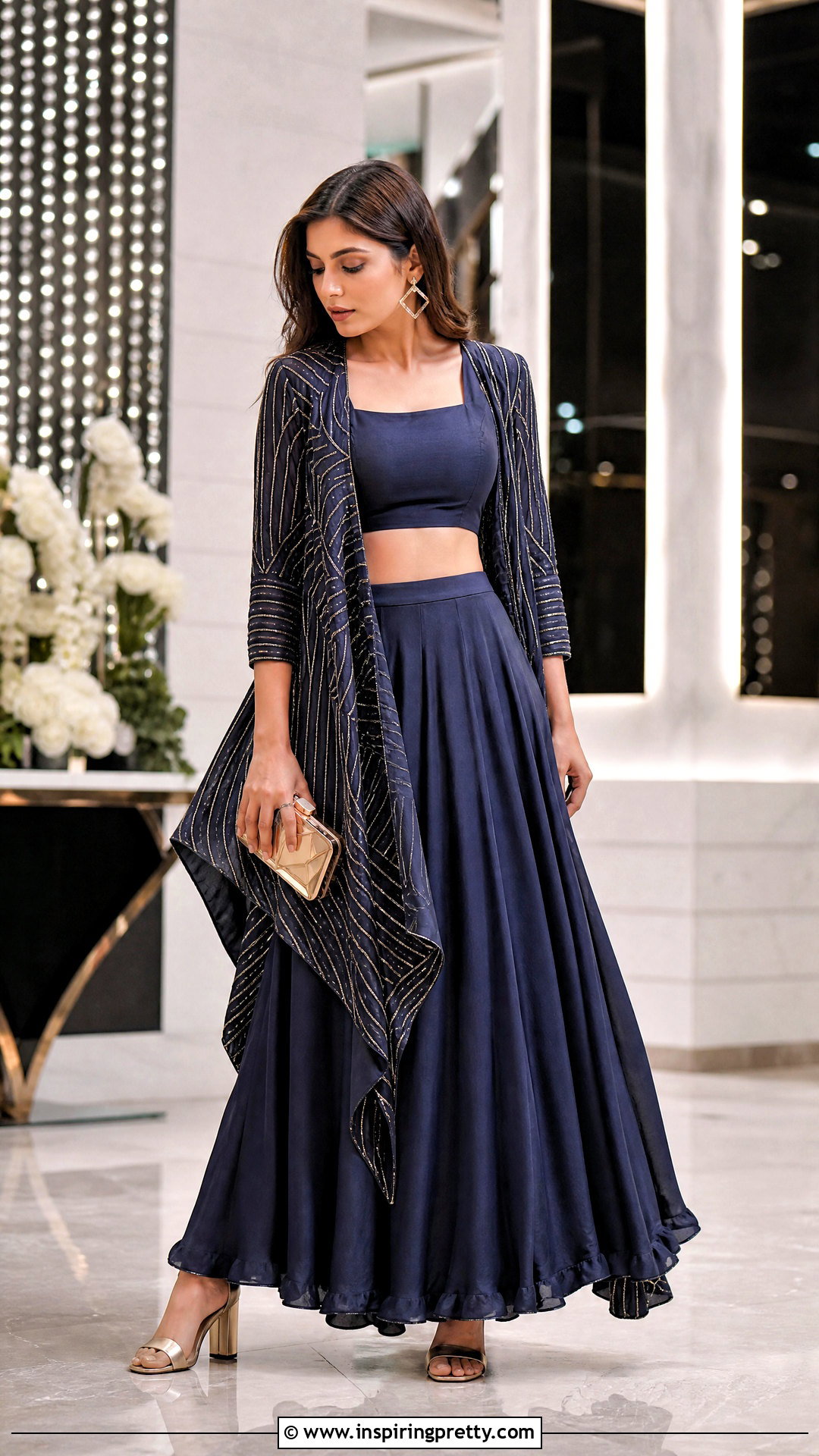 Crop Top Lehenga With Asymmetrical Jacket - 50 crop top lehenga with jacket outfit ideas