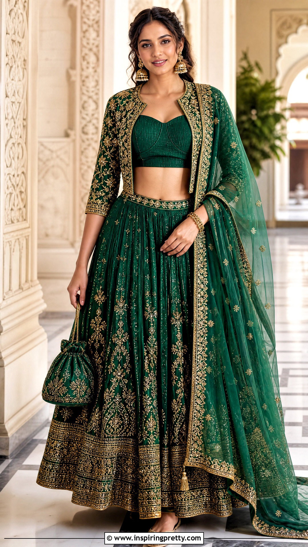 Crop Top Lehenga With Jacket And Dupatta - 50 crop top lehenga with jacket outfit ideas