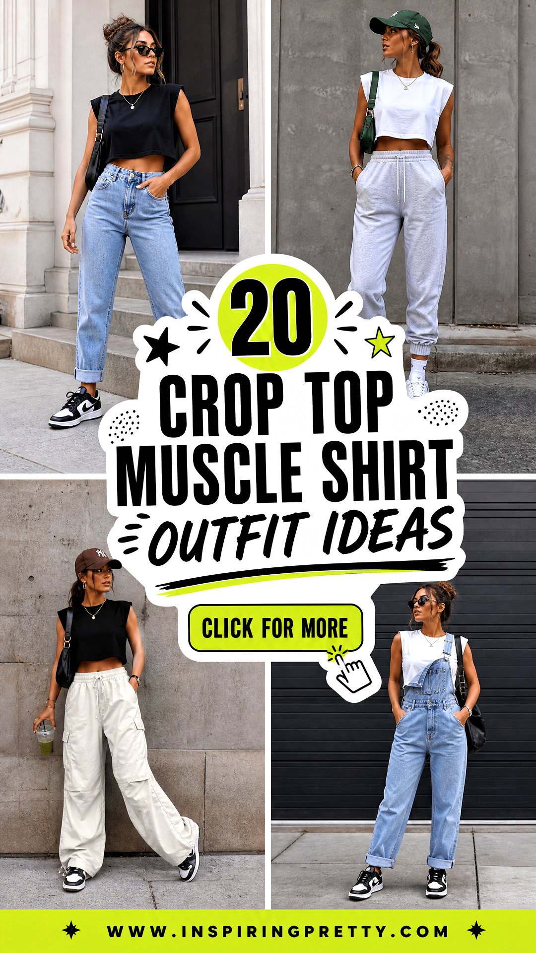 20 Crop Top Muscle Shirt Outfit Ideas for Sporty Style to Try - 20 Crop Top Muscle Shirt Outfit Ideas for Sporty Style to Try