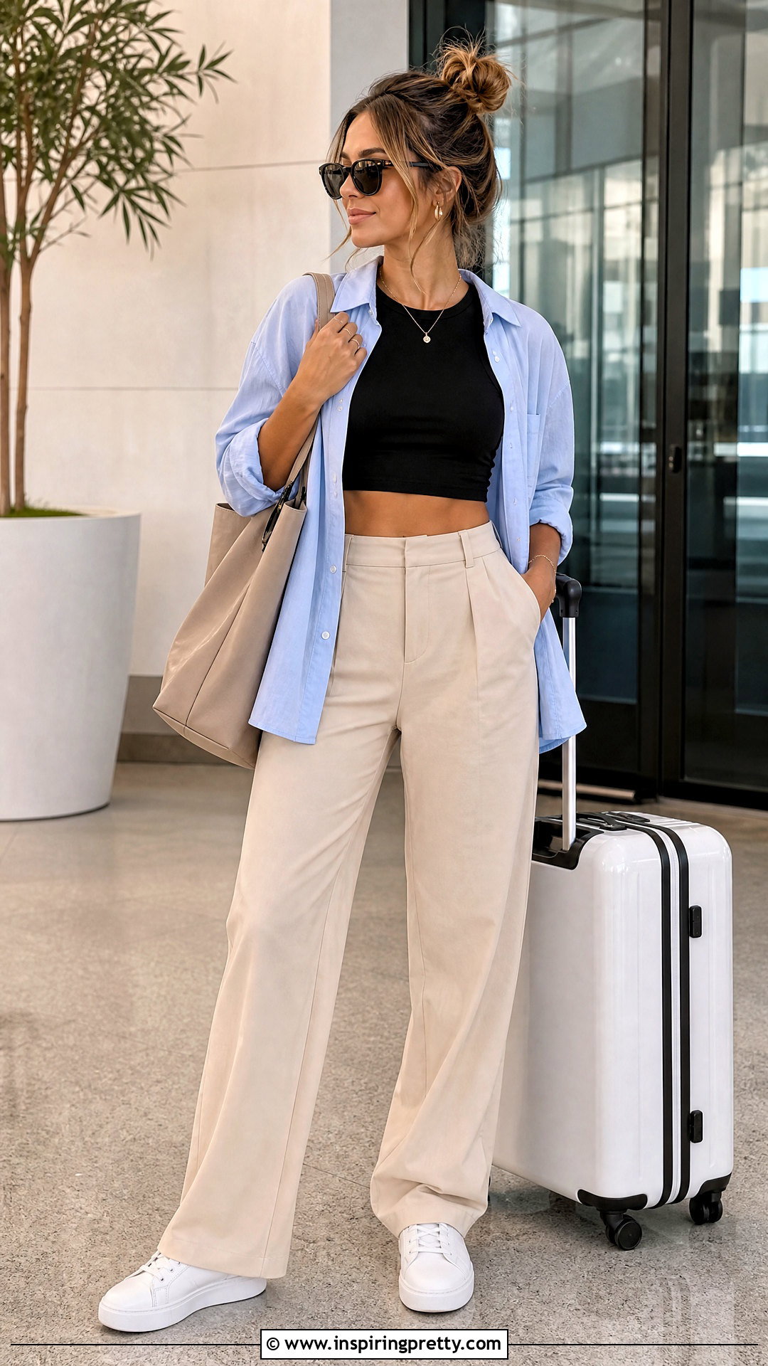 Crop Top Muscle Shirt With A Button Down Shirt - 20 crop top muscle shirt outfit ideas