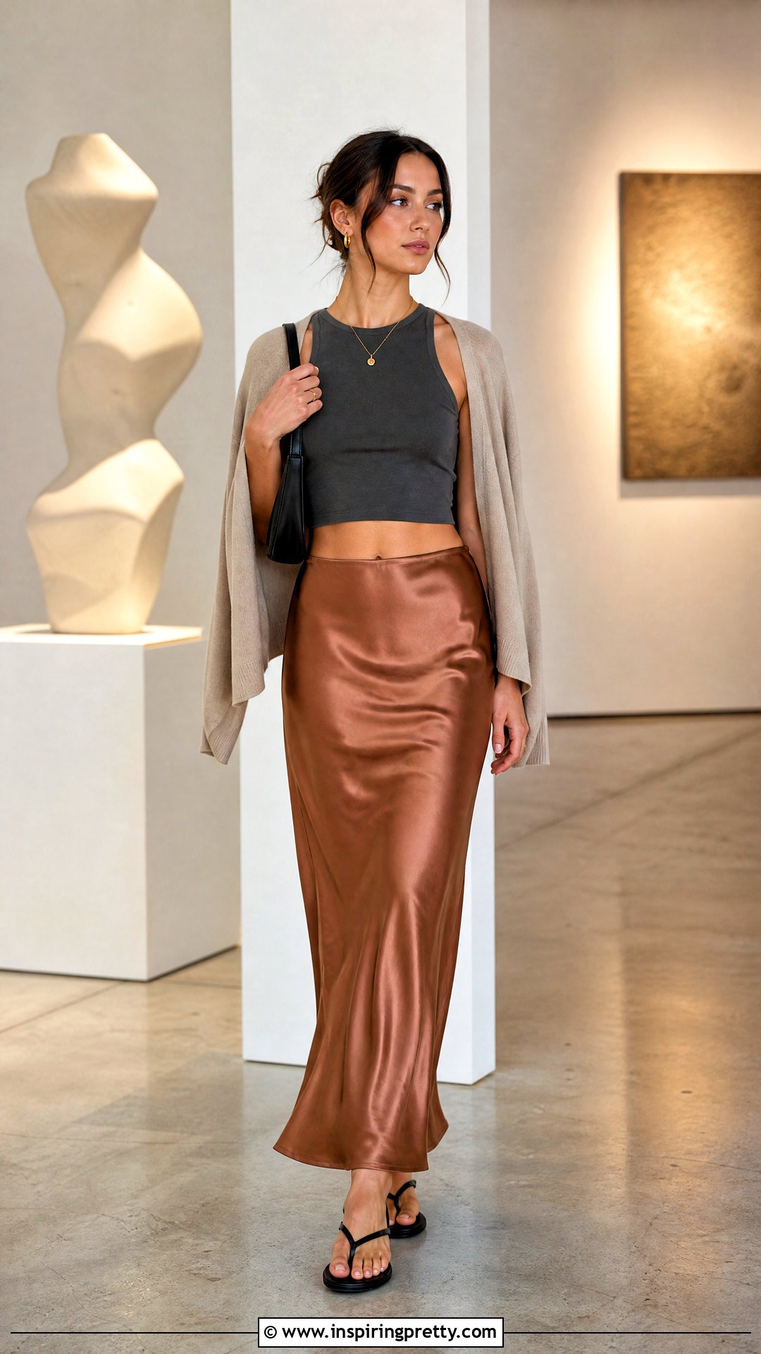Crop Top Muscle Shirt With A Slip Skirt - 20 crop top muscle shirt outfit ideas