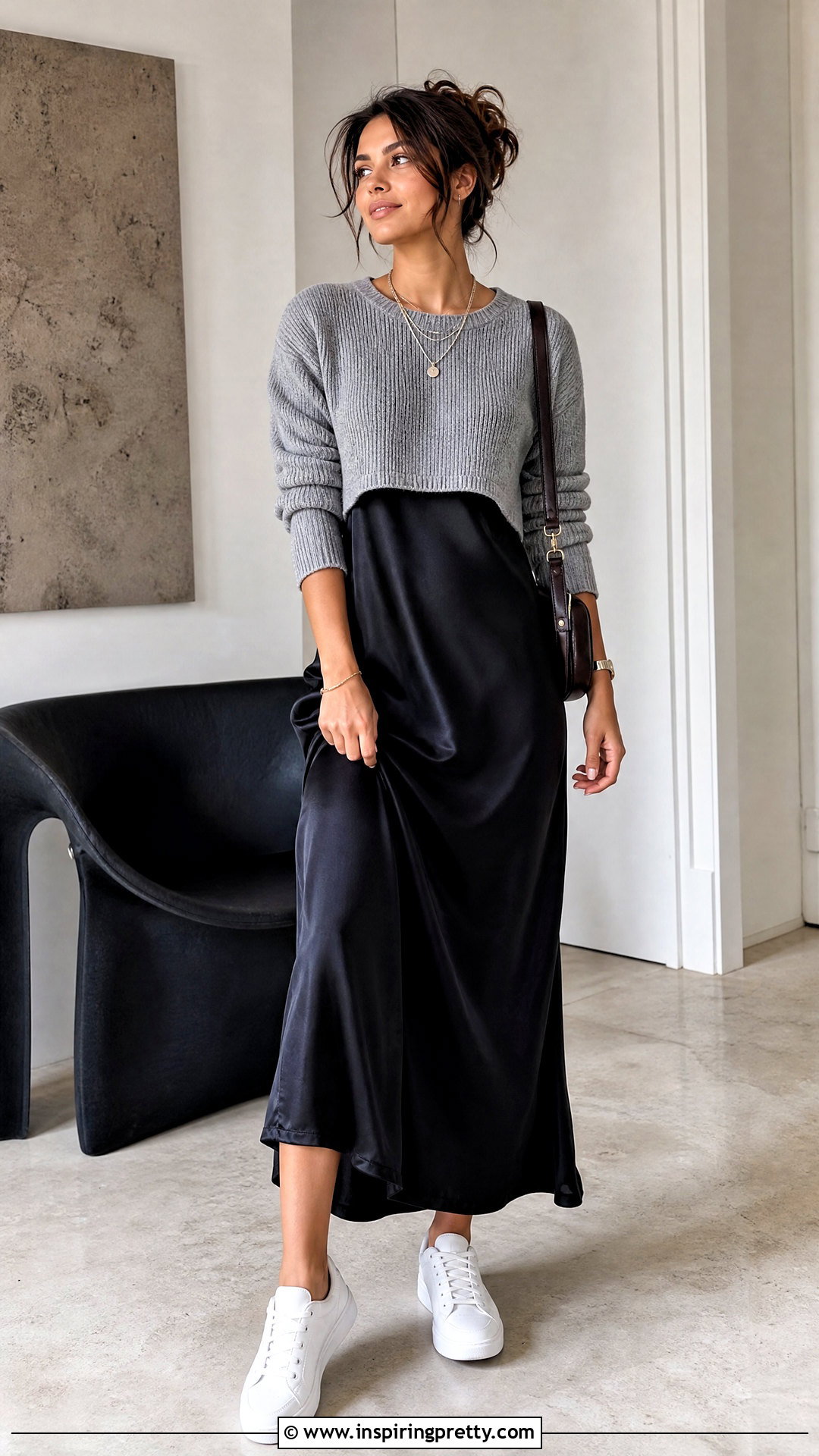 Crop Top Over A Slip Dress - 20 Trendy Crop Top Styling Tips
