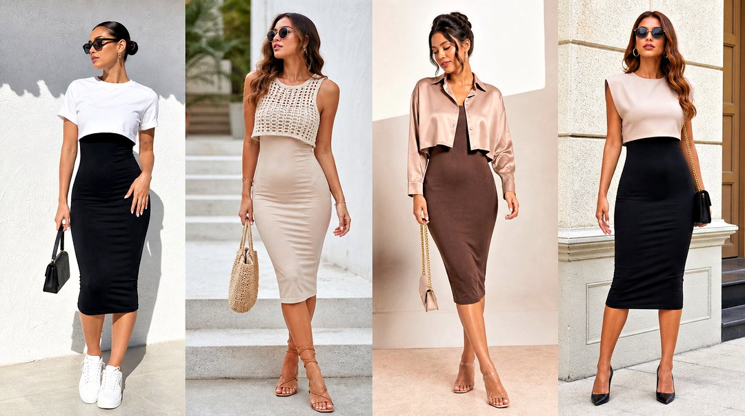 25 Crop Top Over Bodycon Dress Outfit Ideas for Chic Layers