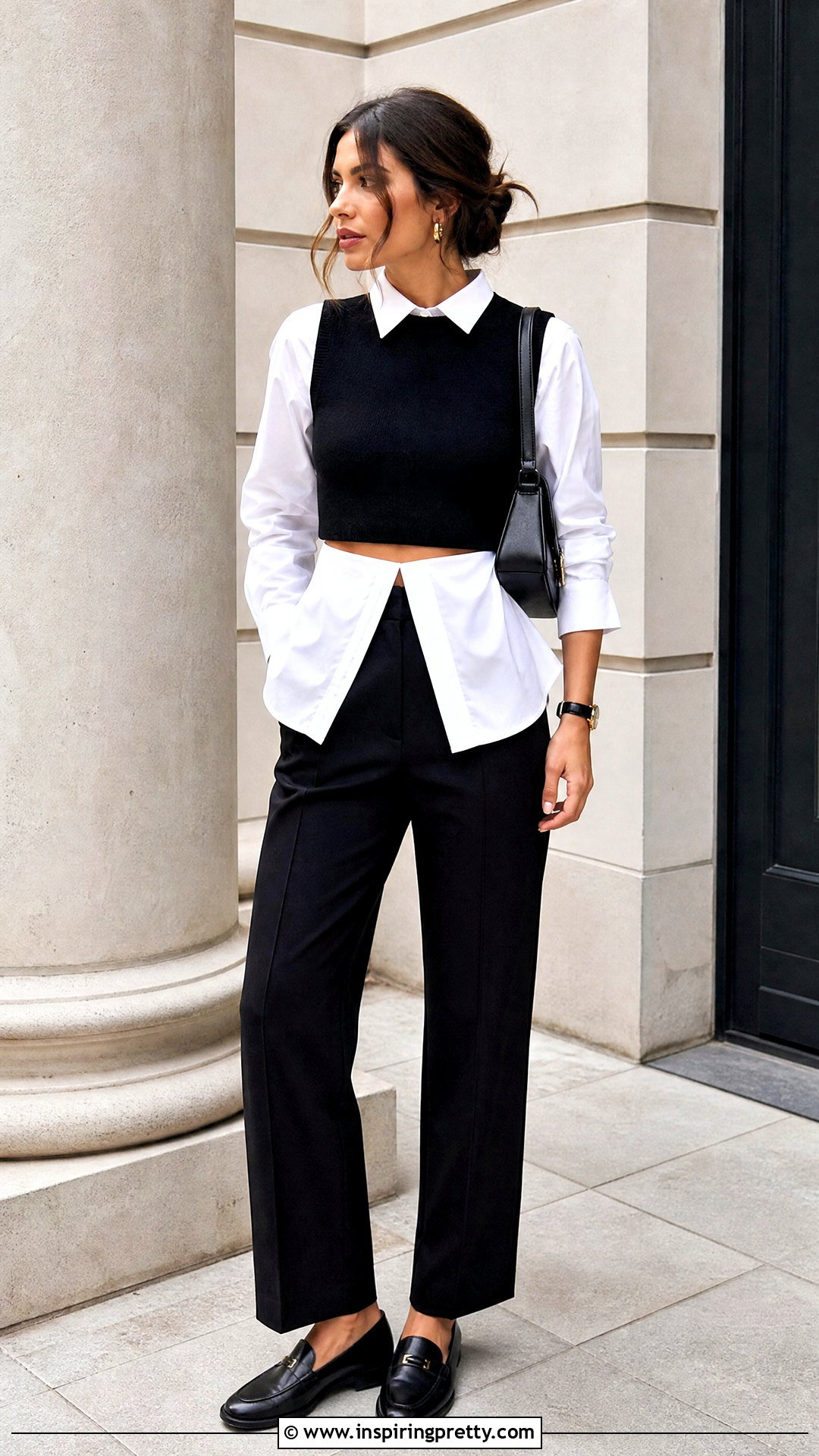 Crop Top Over Button Down Shirt - 50 aesthetic crop top outfit ideas